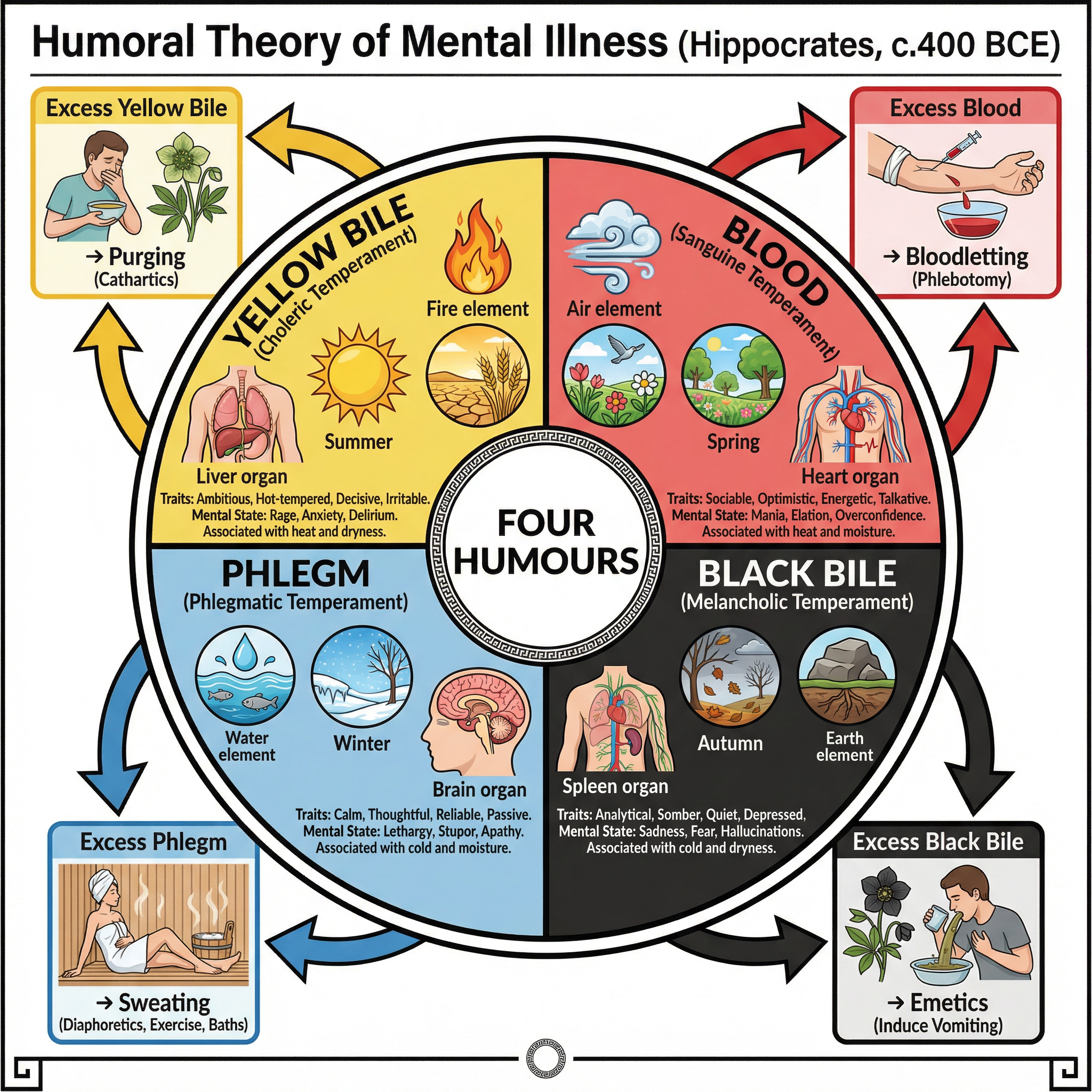 The Four Humours Theory (Hippocrates, c.400 BCE)