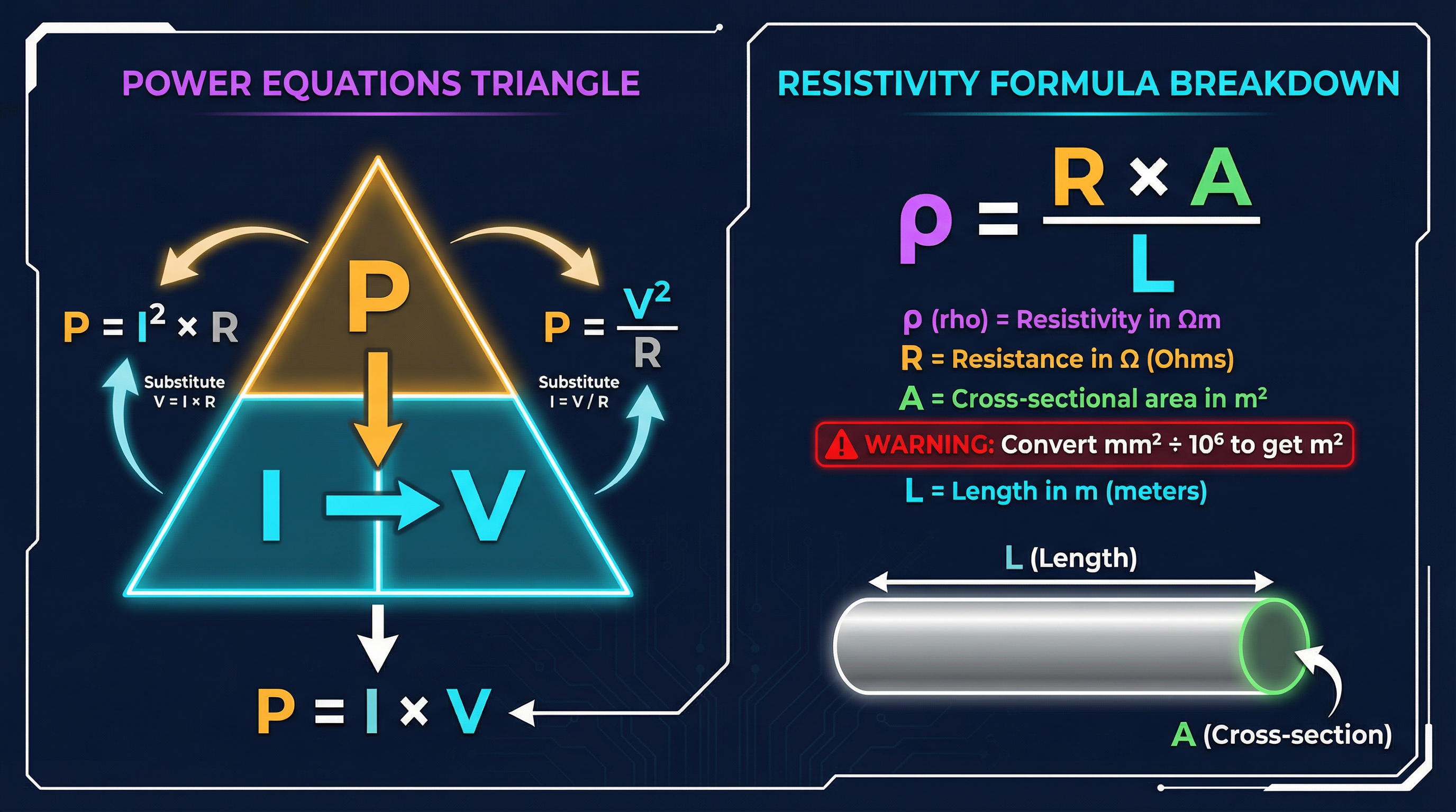 Power Equations and Resistivity Formula Breakdown