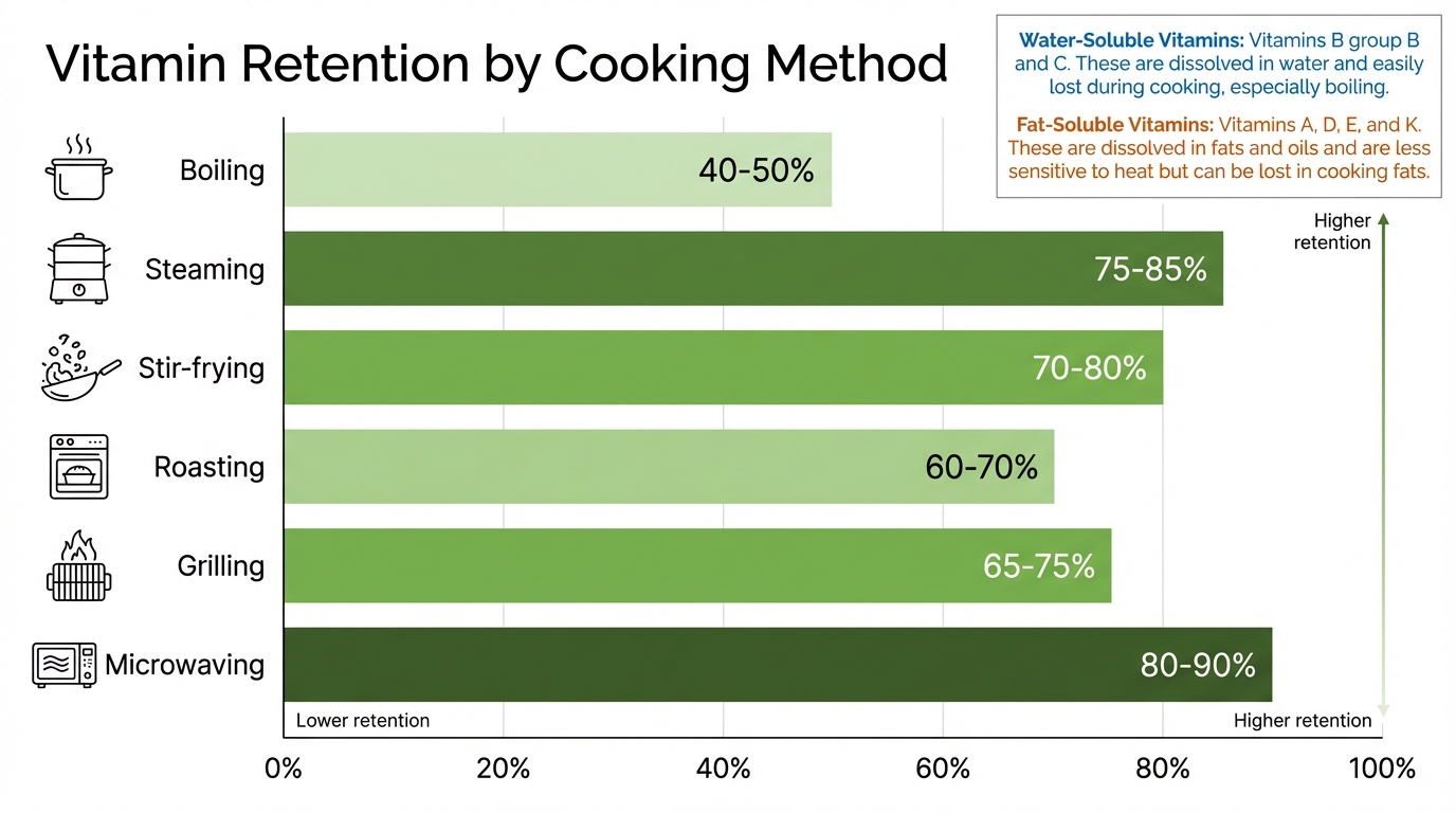 Vitamin Retention by Cooking Method