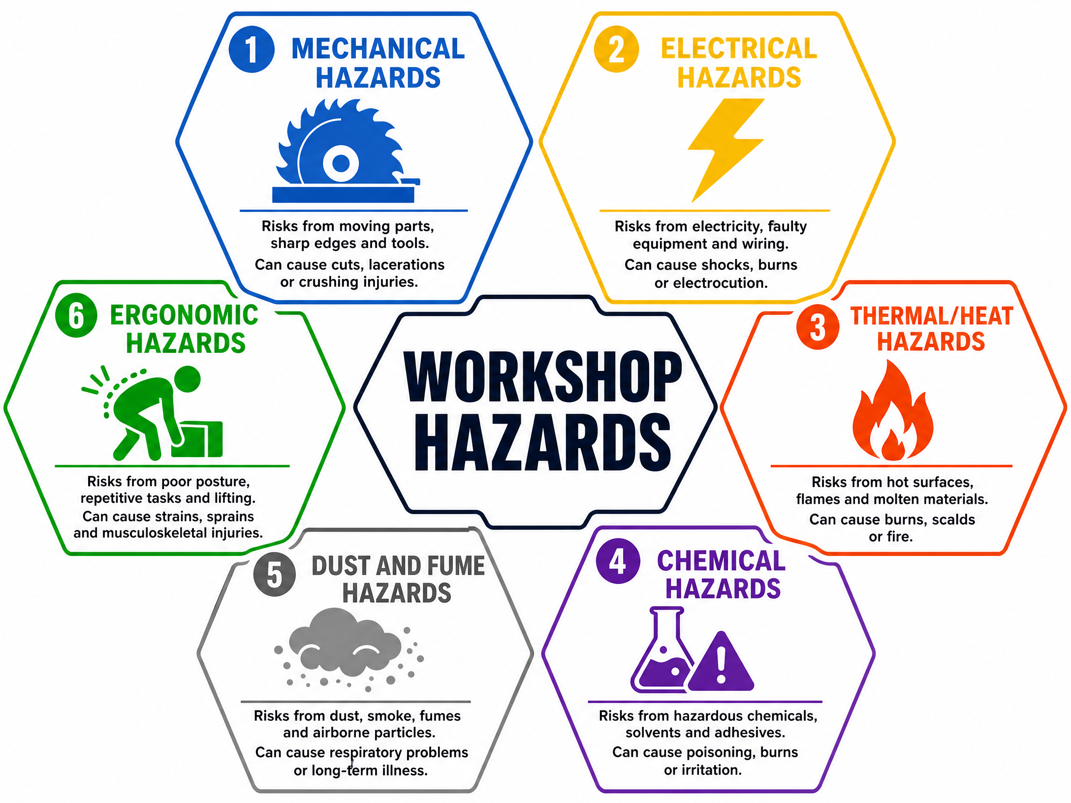 The Six Categories of Workshop Hazards