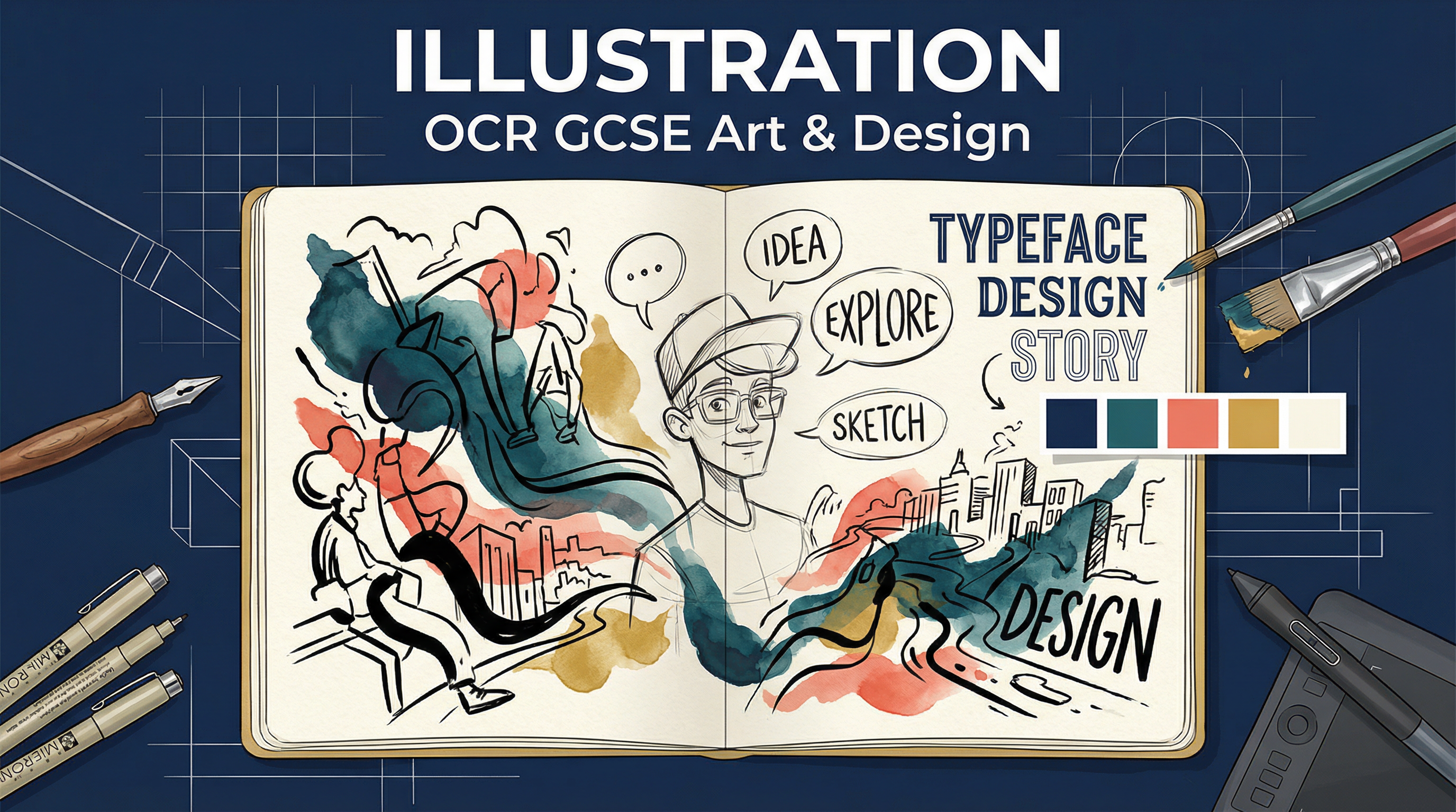 Header image for OCR GCSE Illustration.