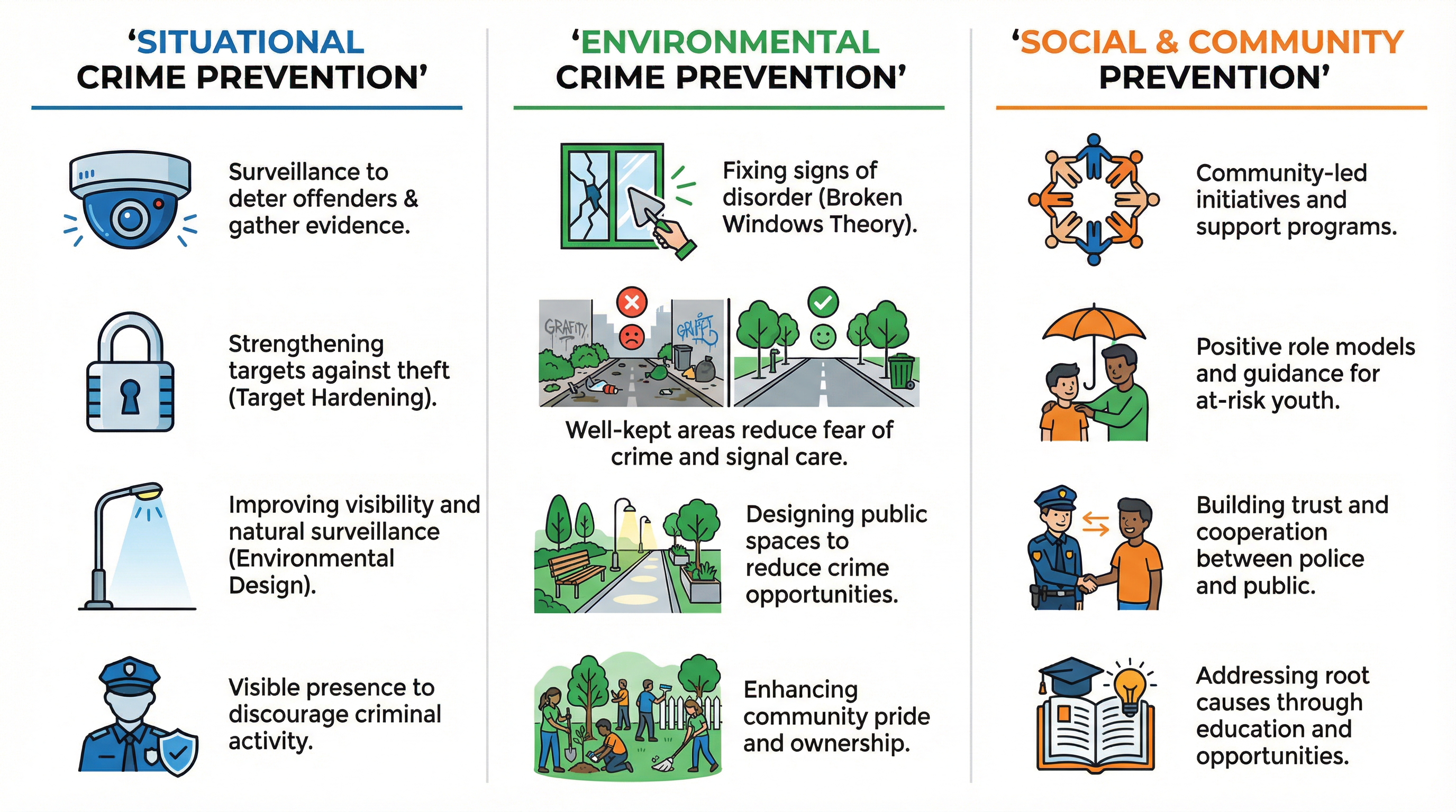 The Three Main Types of Crime Prevention