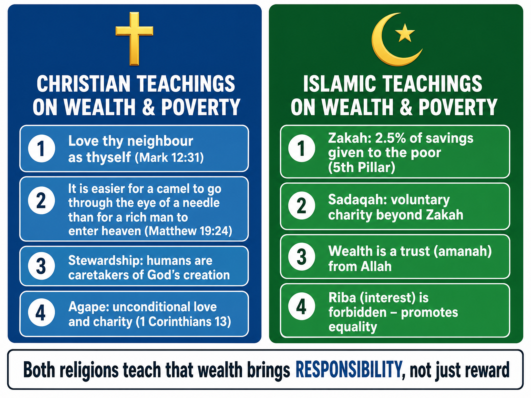 Comparison of Christian and Islamic teachings on wealth