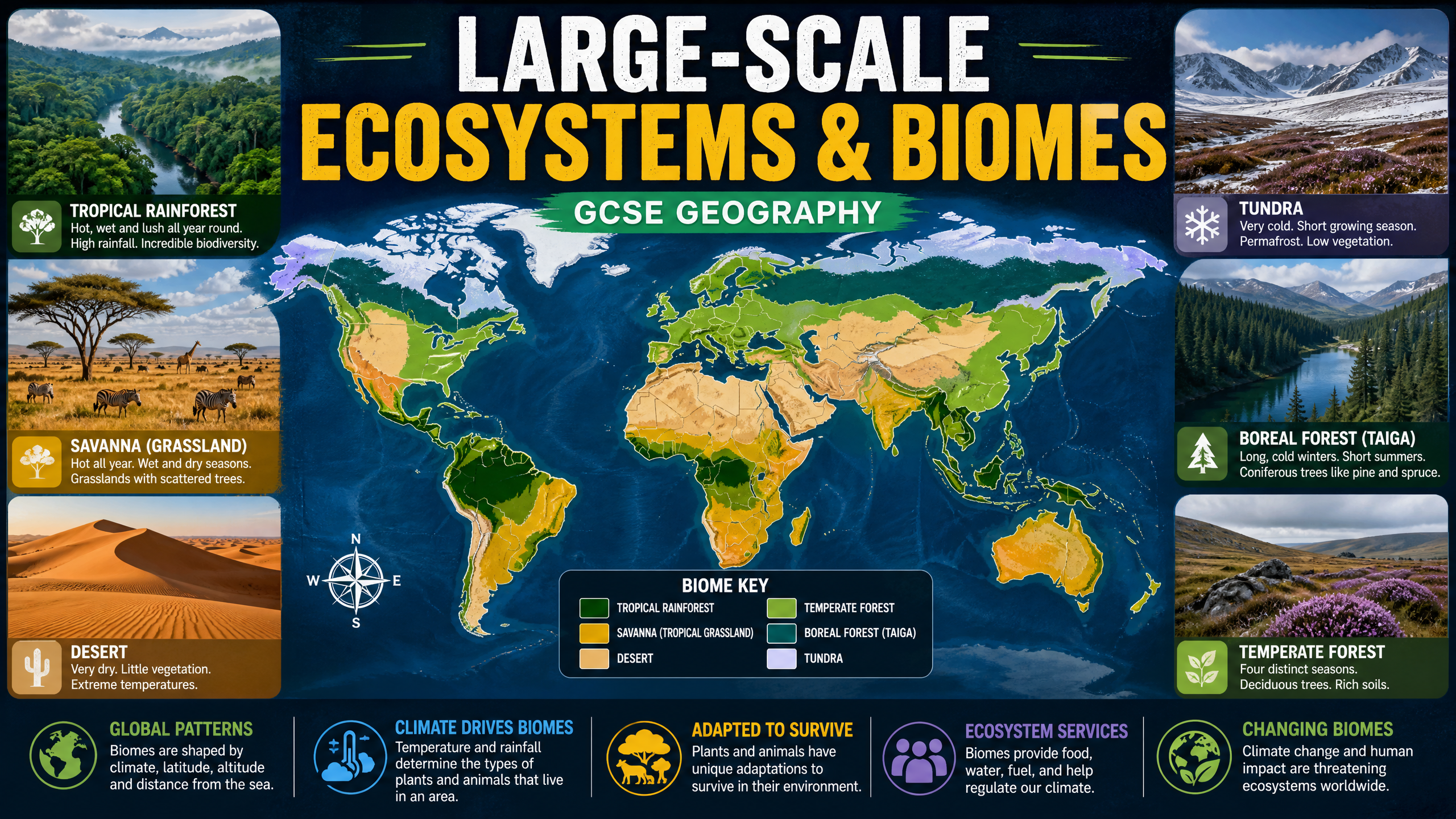 Global distribution of Large-Scale Ecosystems and Biomes