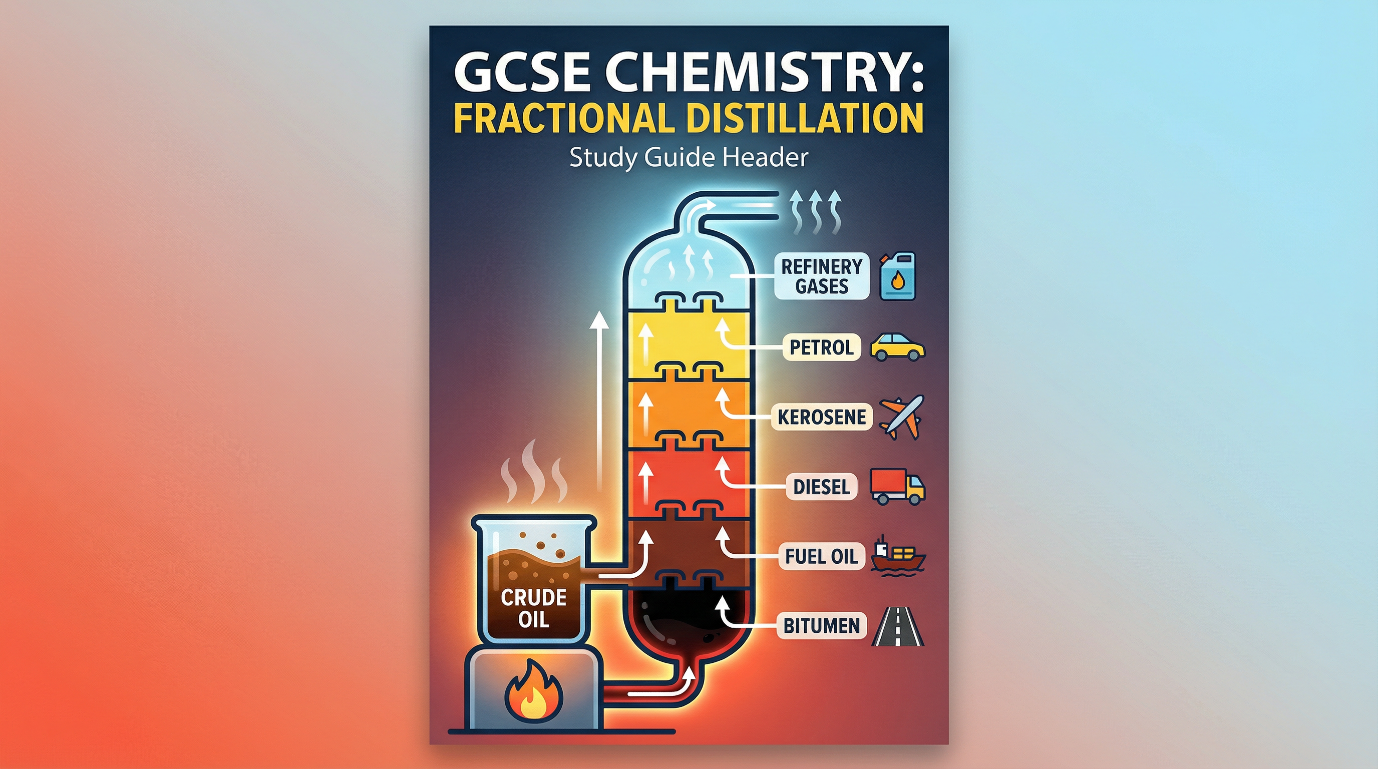 An overview of the fractional distillation process and the uses of its products.