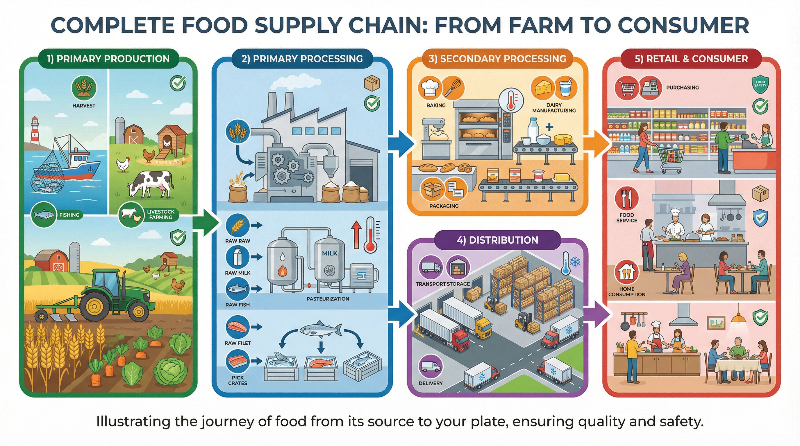 The Five Stages of the Food Supply Chain