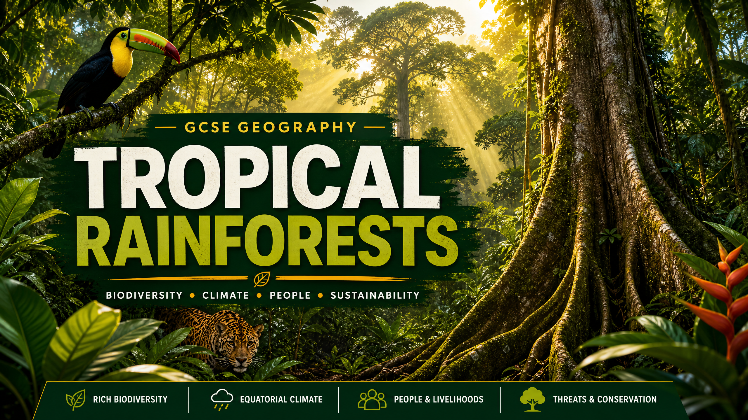 Tropical Rainforests: A highly interdependent ecosystem.