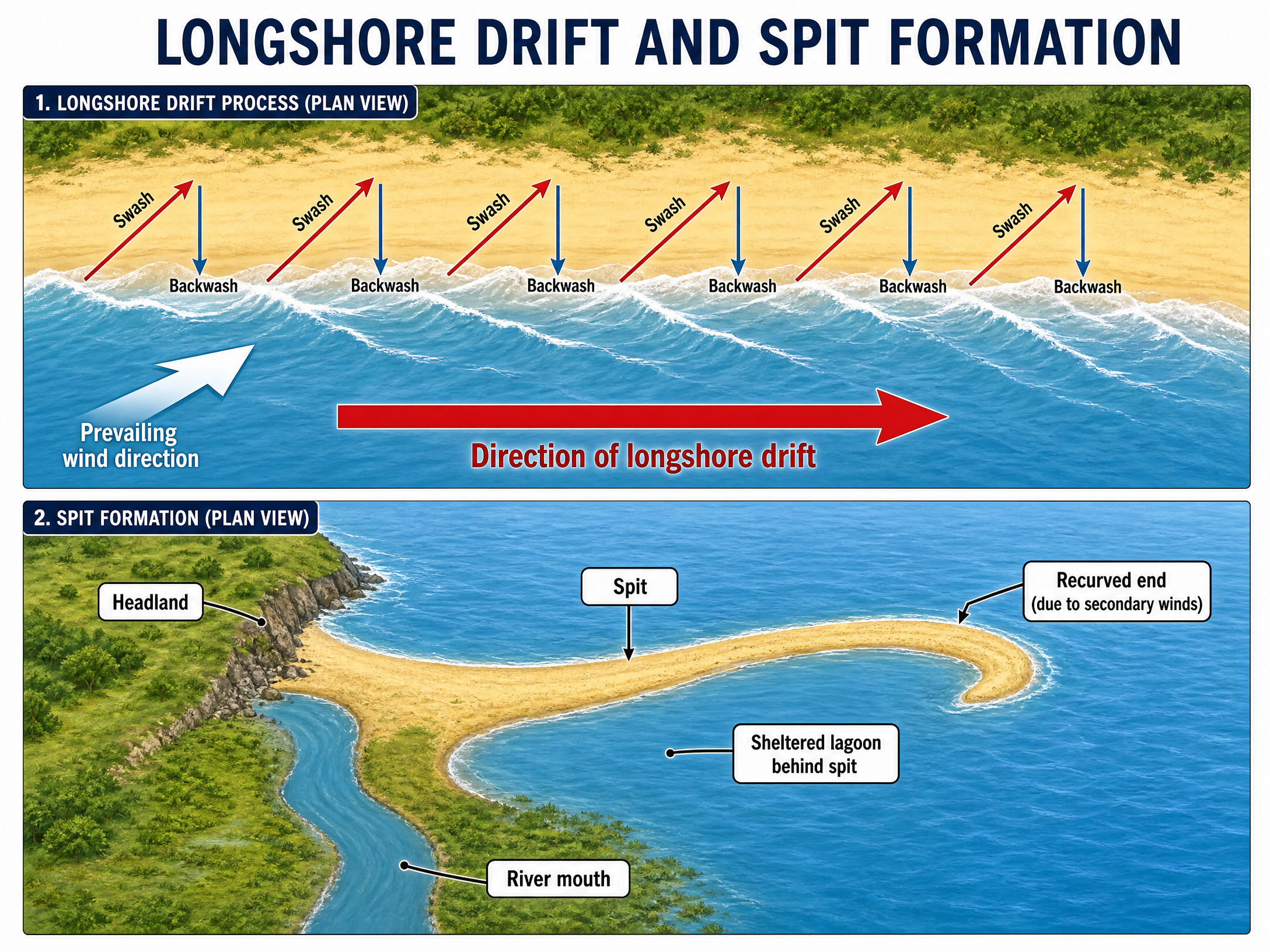 Longshore Drift and Spit Formation