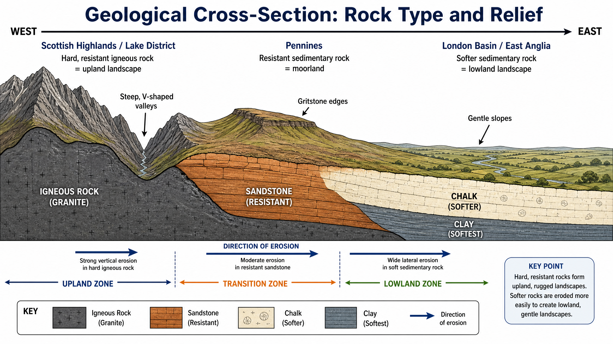 Geological Cross-Section: Rock Type and Relief