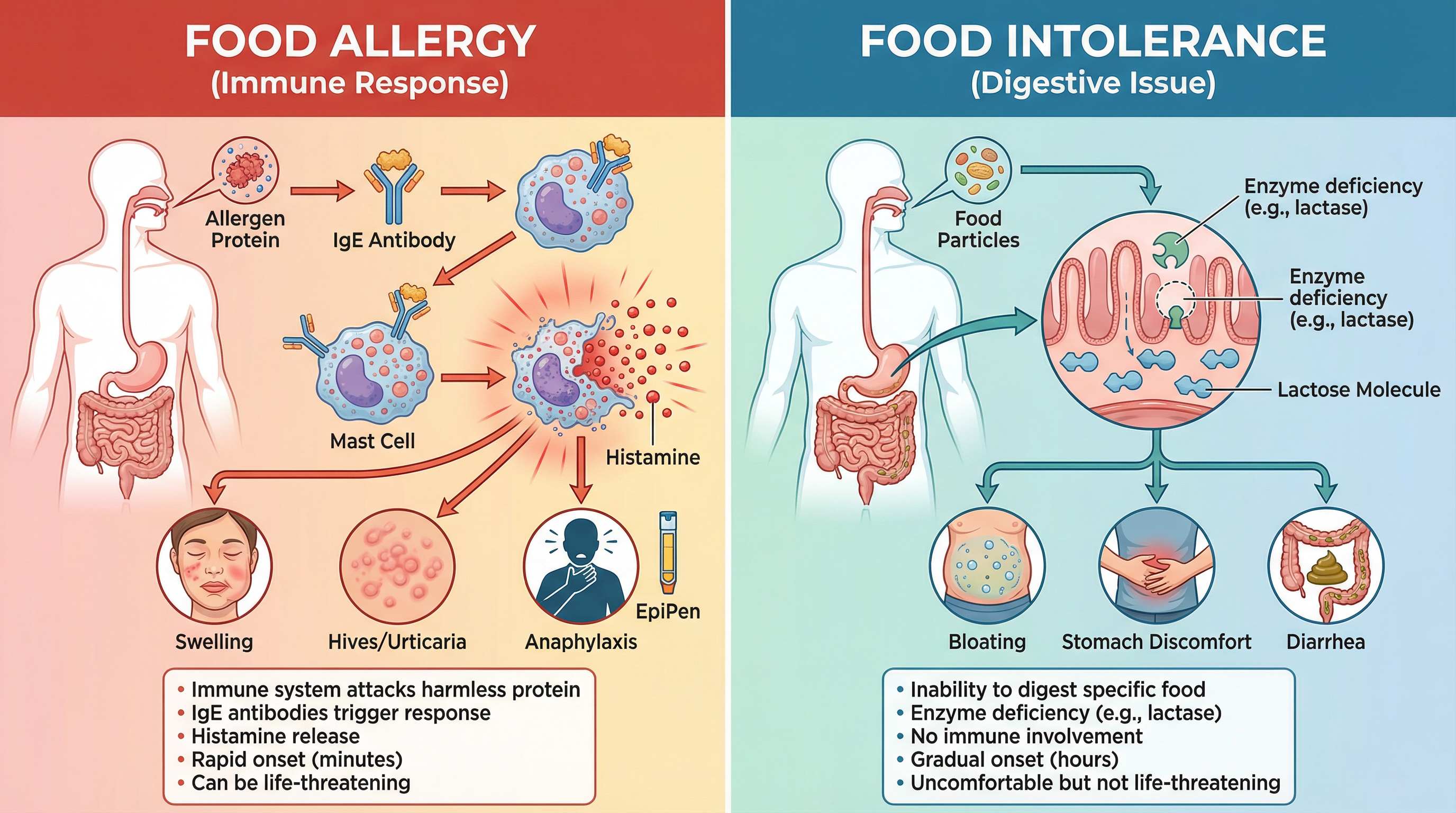 Allergy vs. Intolerance: The Biological Difference