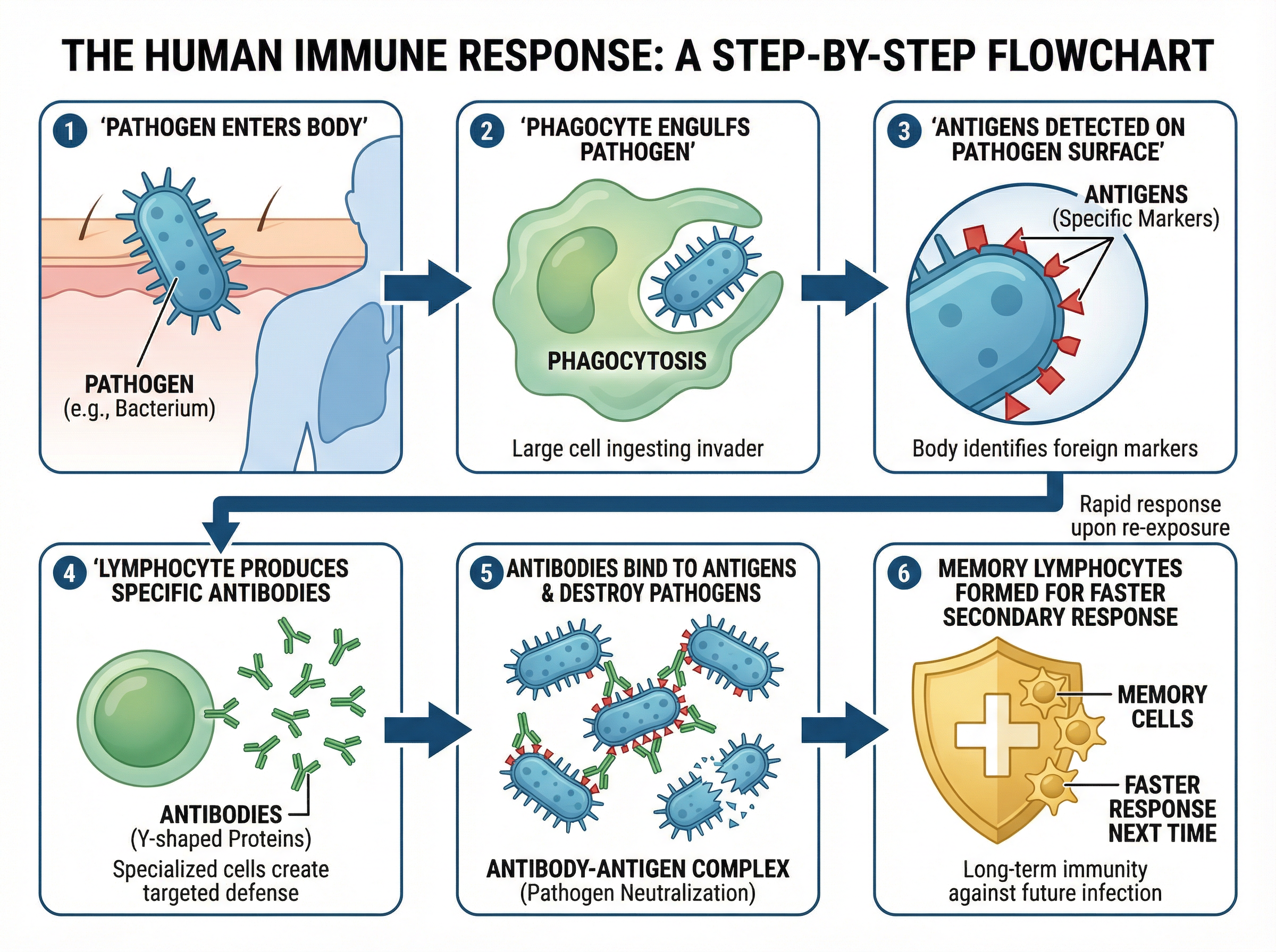 The specific immune response flowchart