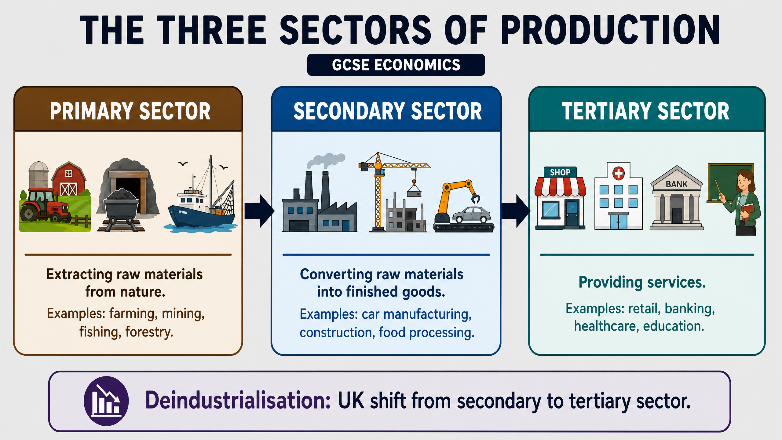 The Three Sectors of Production