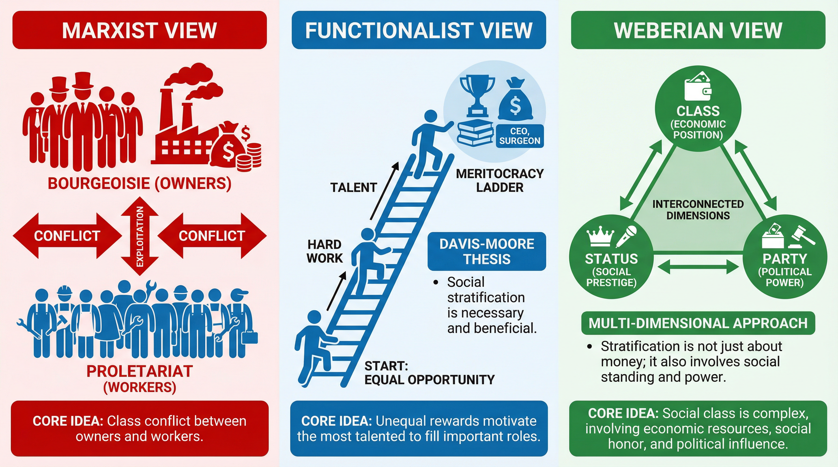 Comparison of Sociological Theories on Social Class