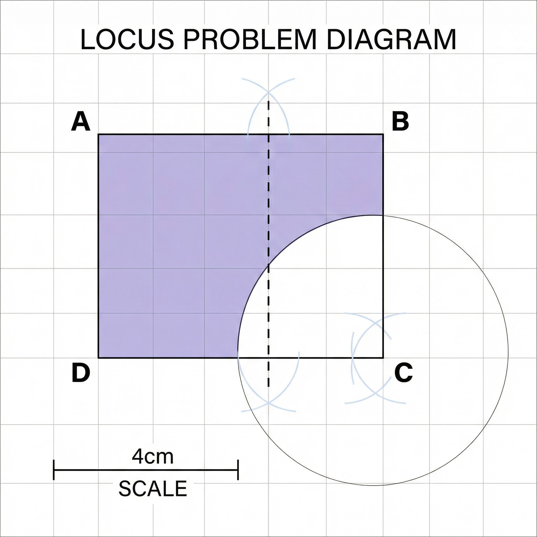 Locus problem with shaded regions