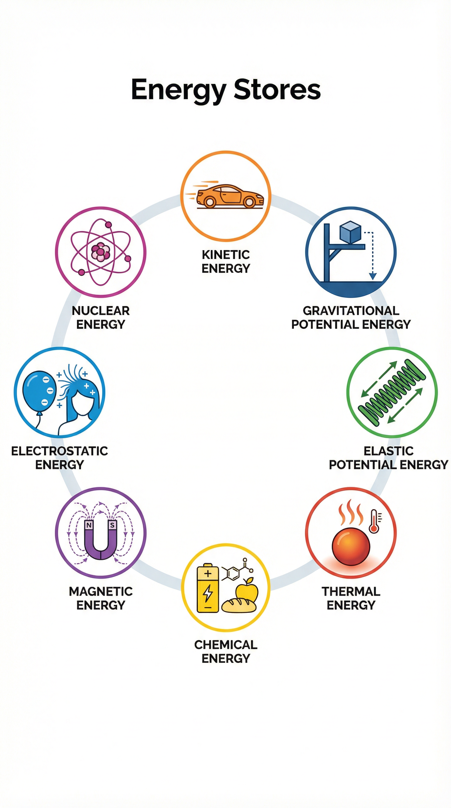 The eight energy stores you need to know for AQA GCSE Combined Science