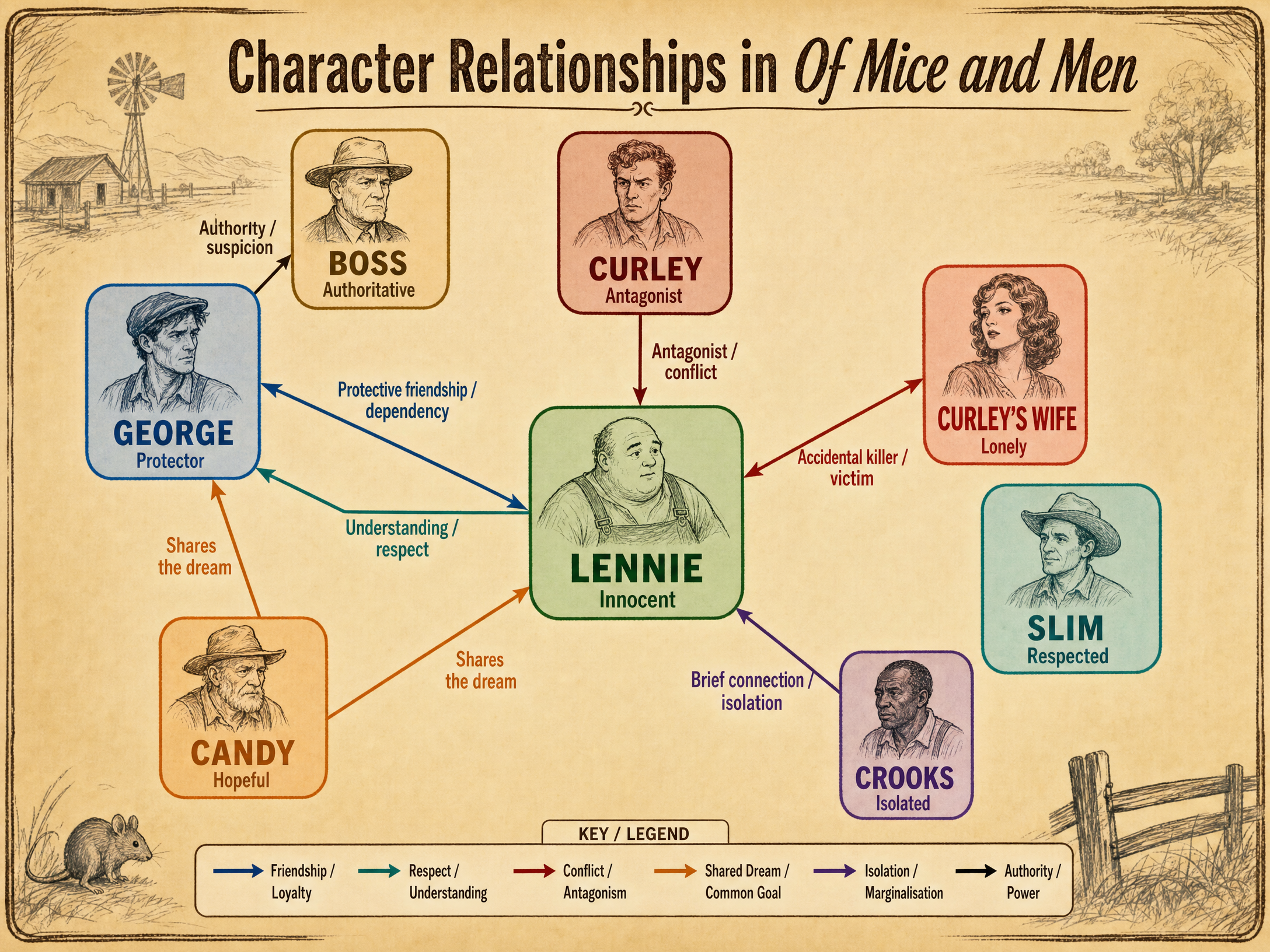 Character Relationships in Of Mice and Men