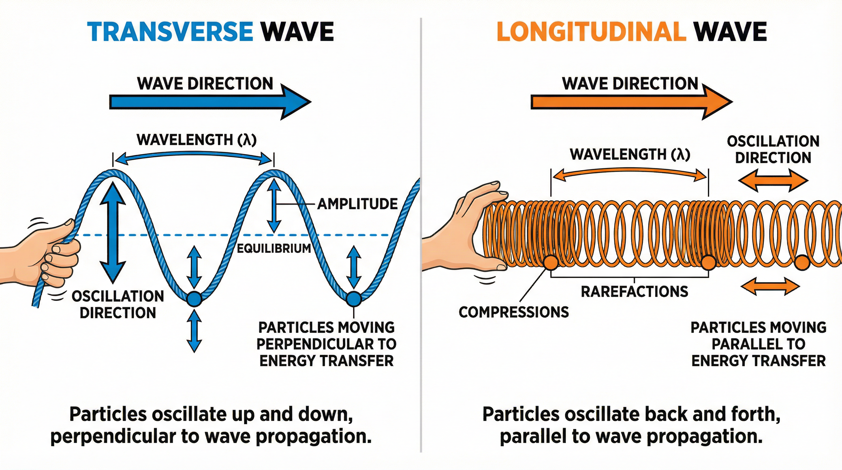 Transverse vs Longitudinal Waves