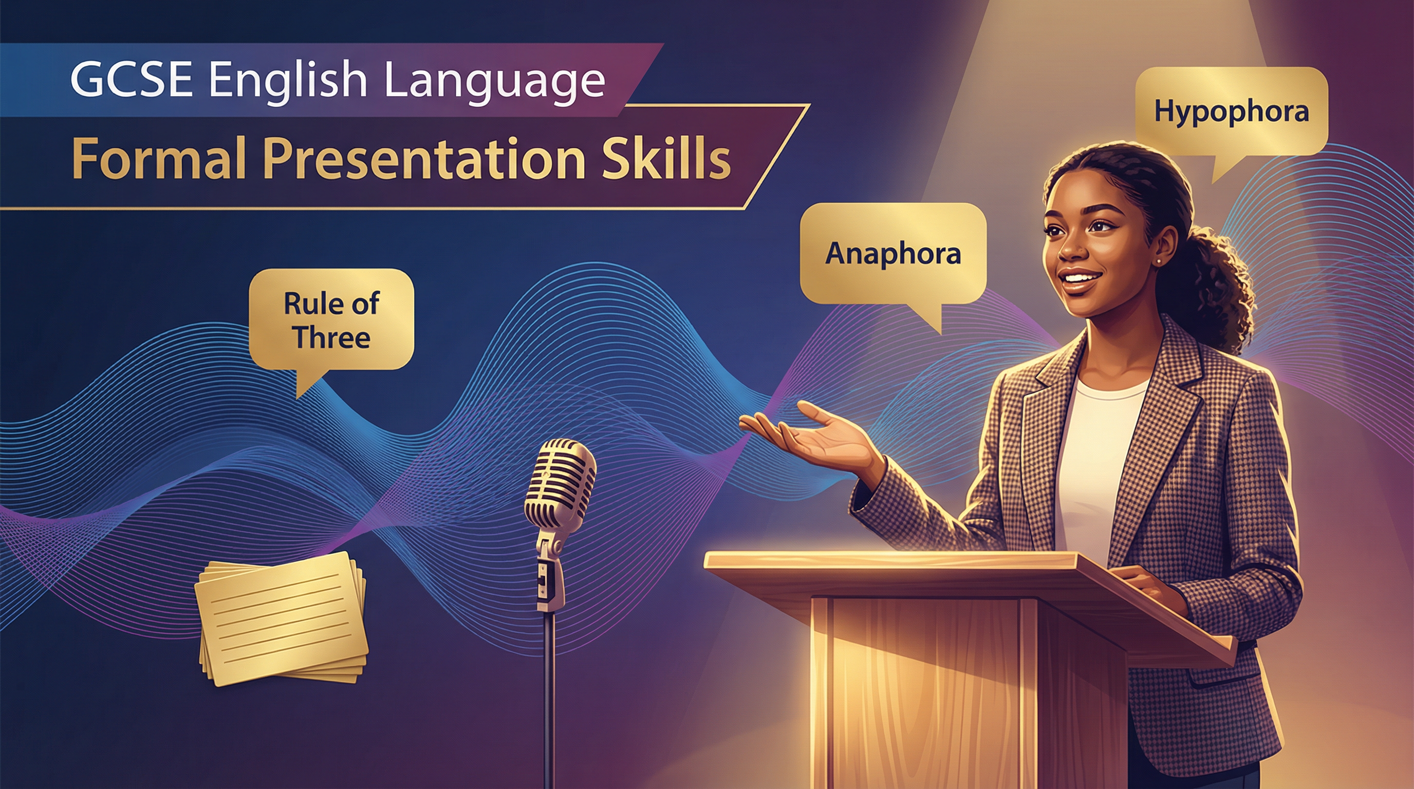 Header image for the Delivering a Formal Presentation study guide.