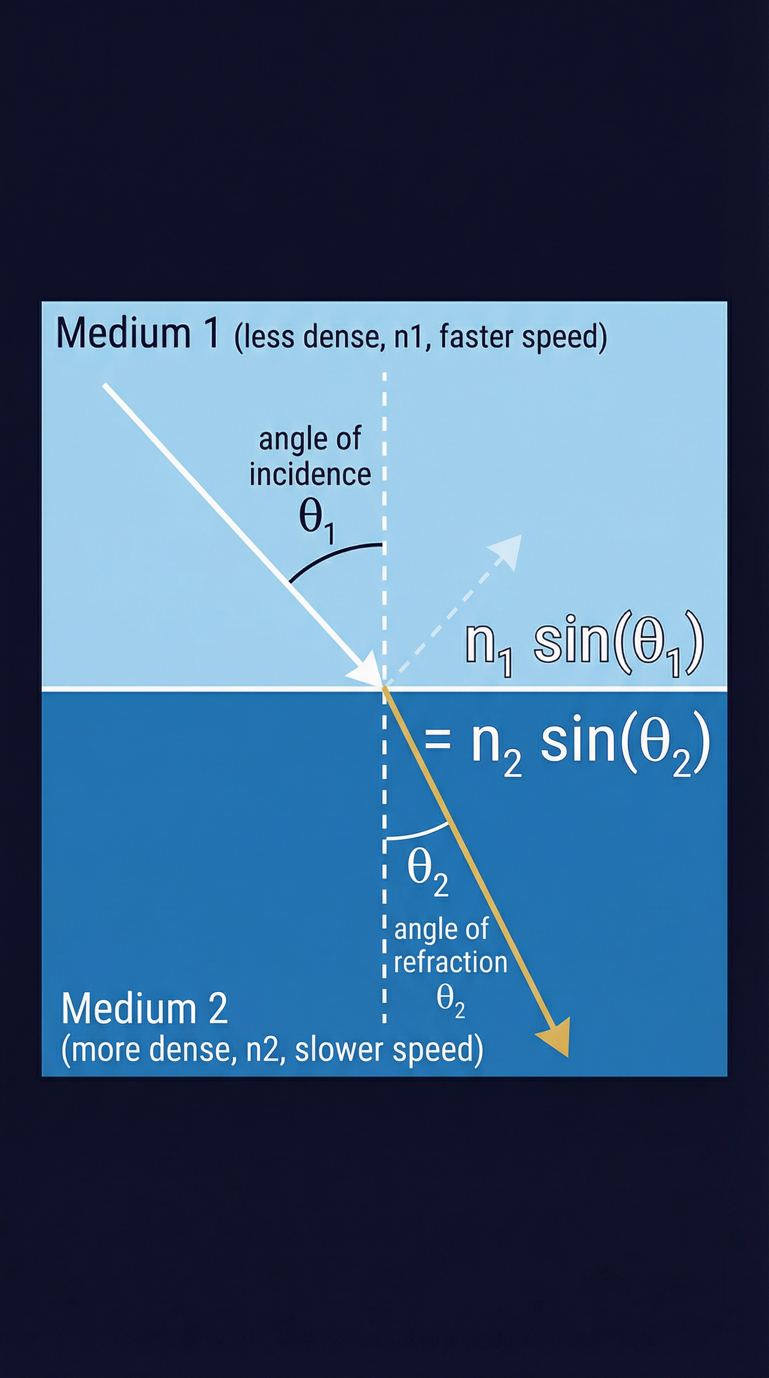Diagram of Snell's Law of Refraction