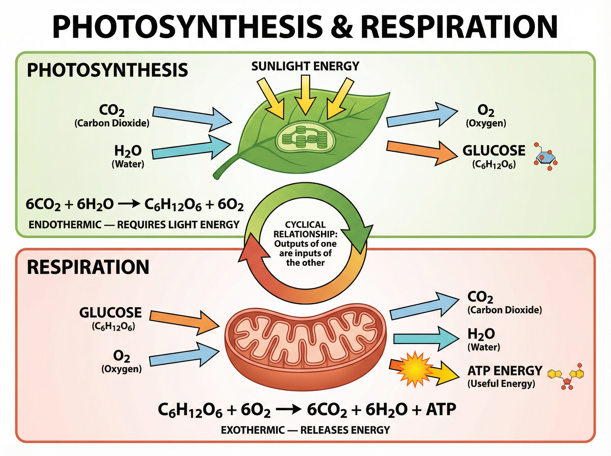 The relationship between Photosynthesis and Respiration