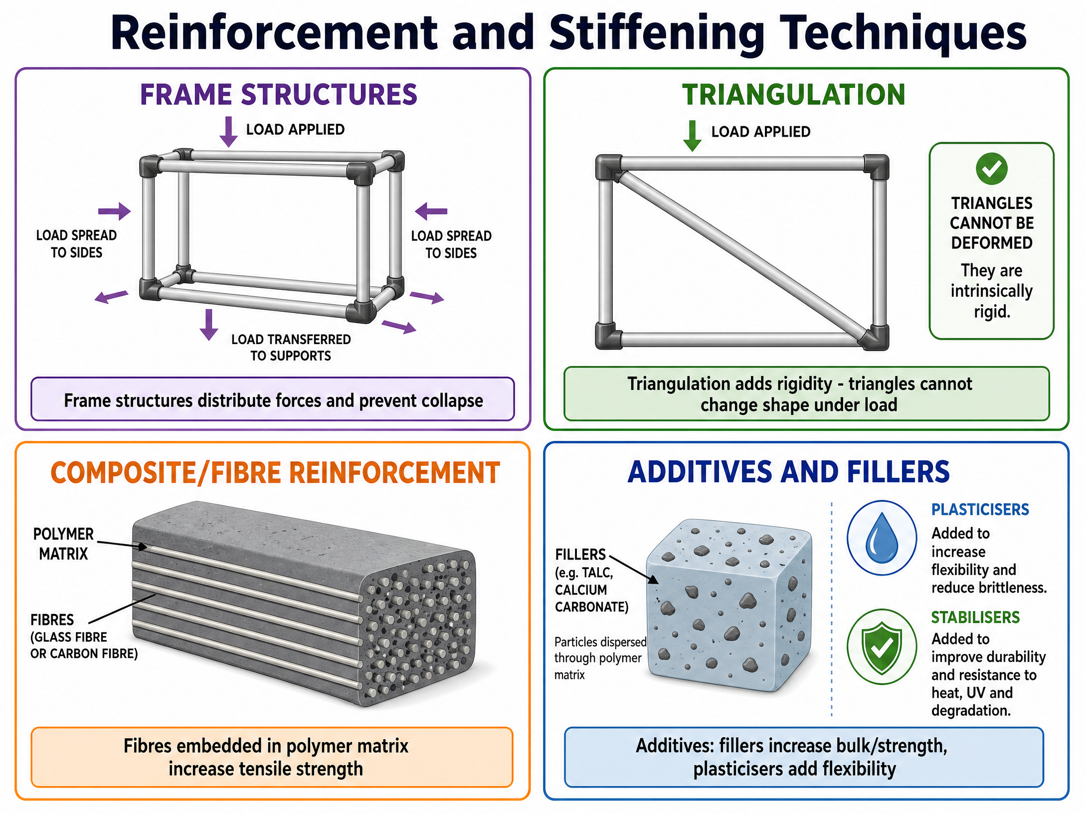 Polymer Reinforcement and Stiffening Techniques