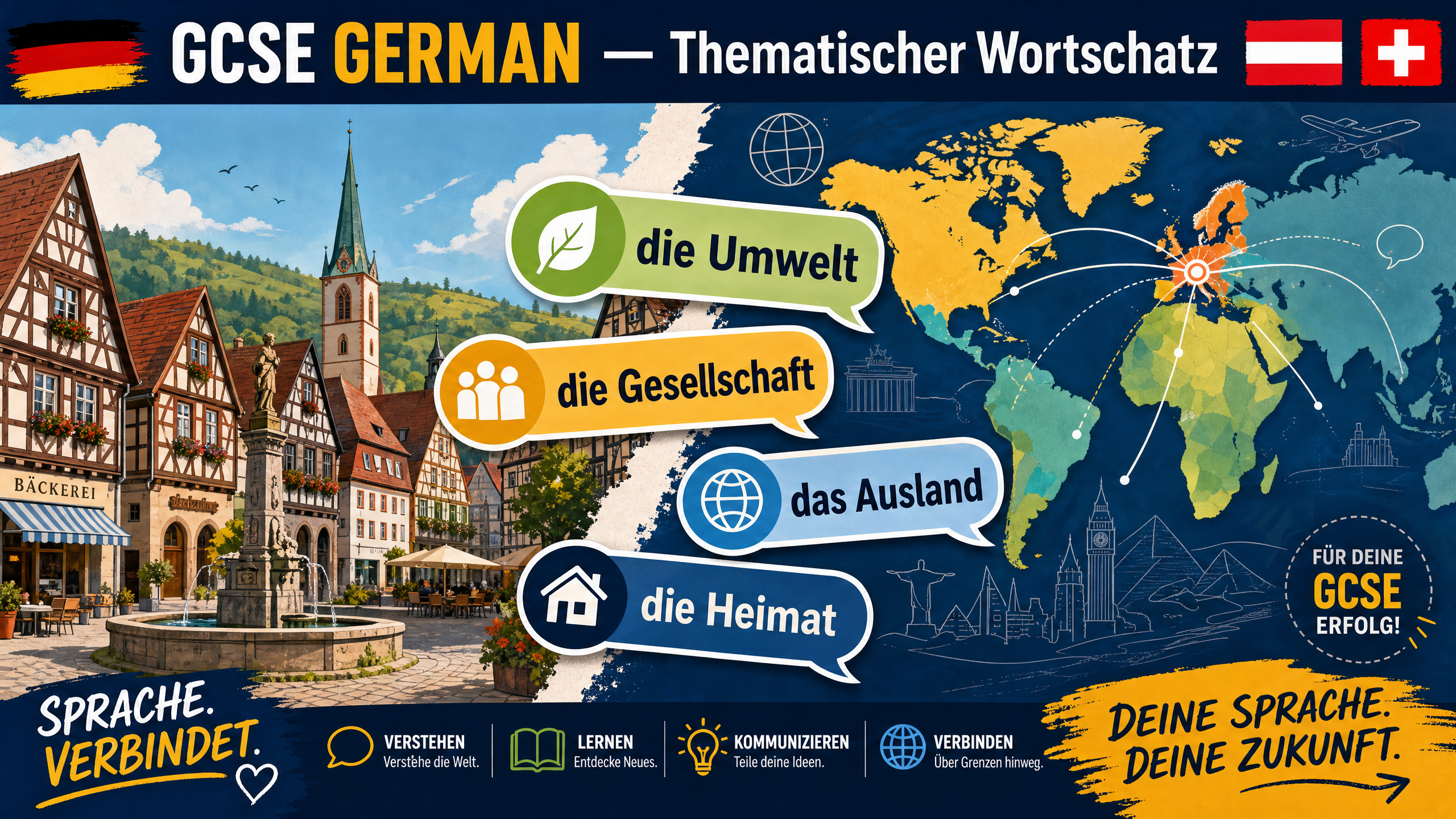Header image for Theme-based vocabulary (Higher): Local, national, international and global areas of interest