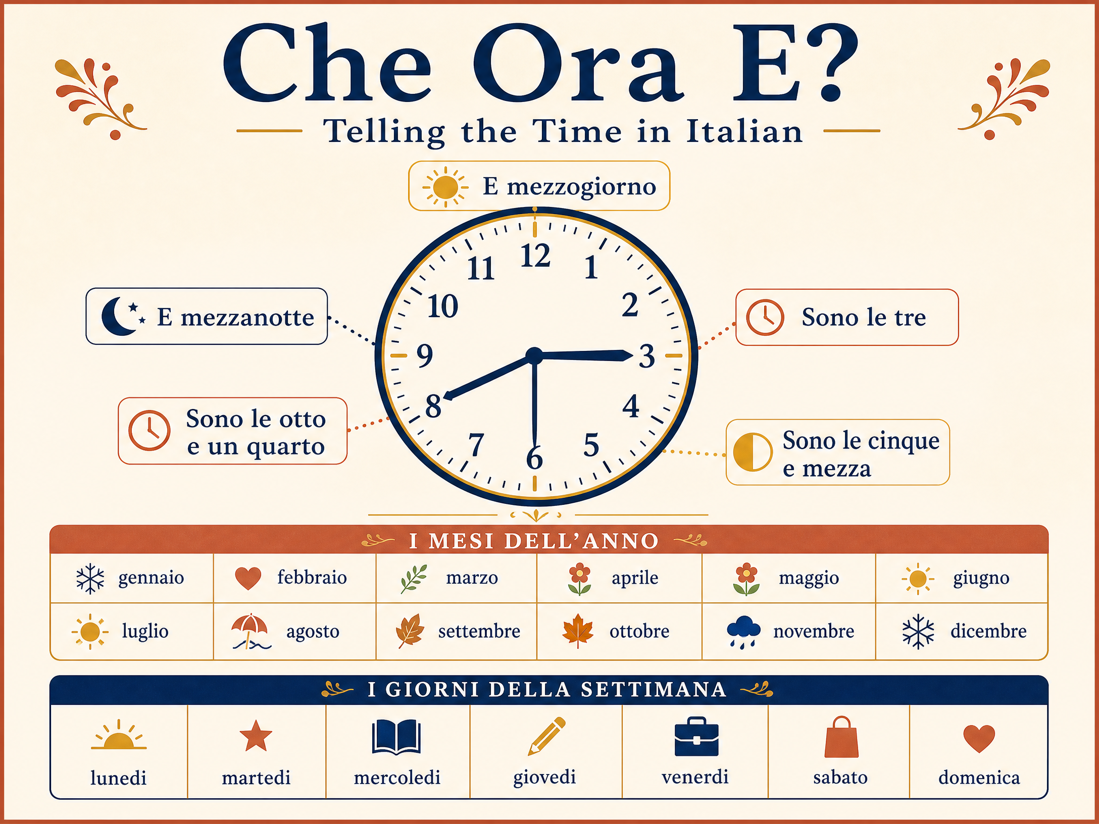 Telling the Time and Dates in Italian