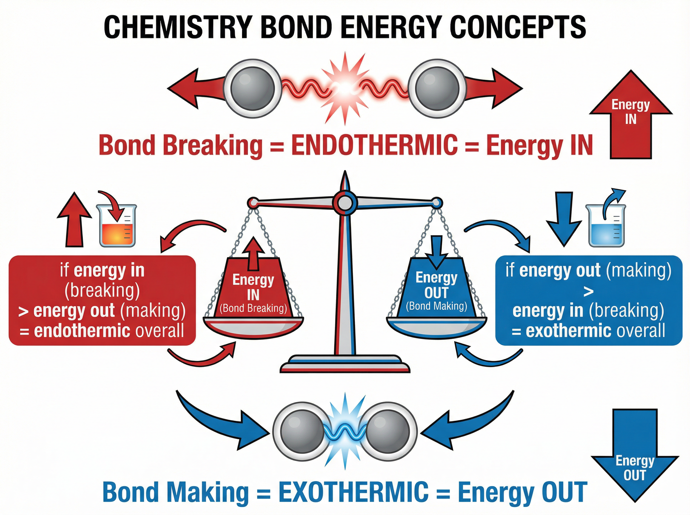 Bond breaking and bond making energy concepts