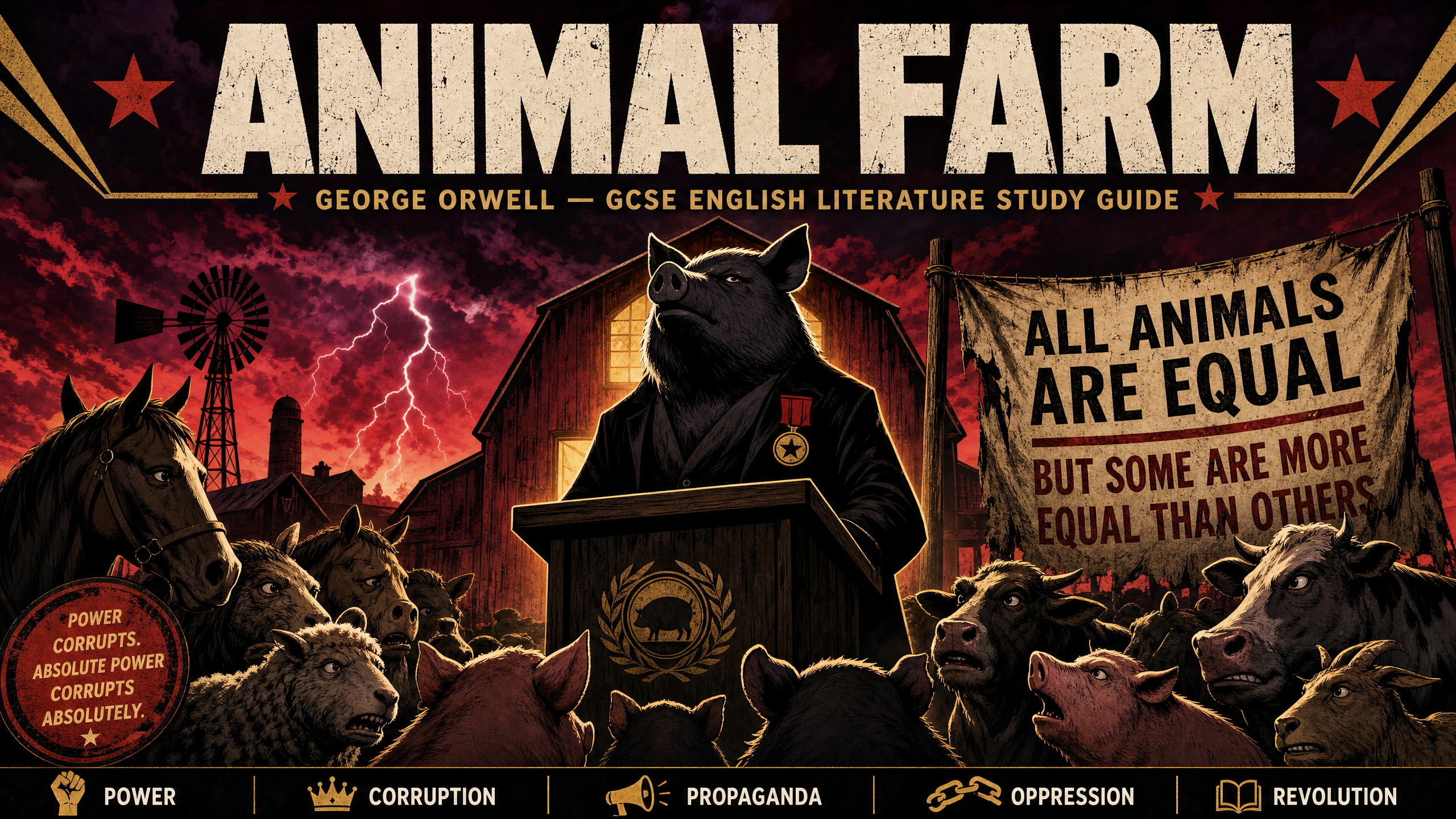 Header image for Animal Farm Study Guide