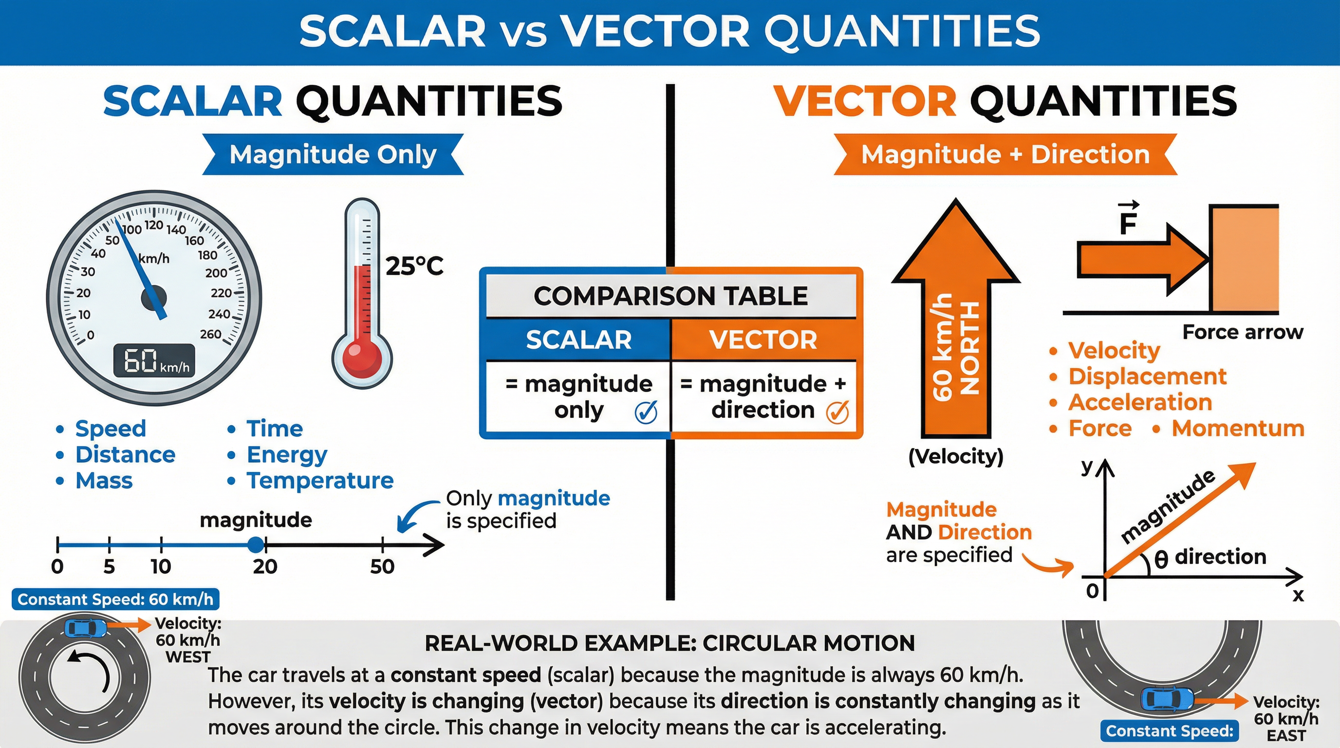 Scalar vs Vector Quantities in GCSE Physics