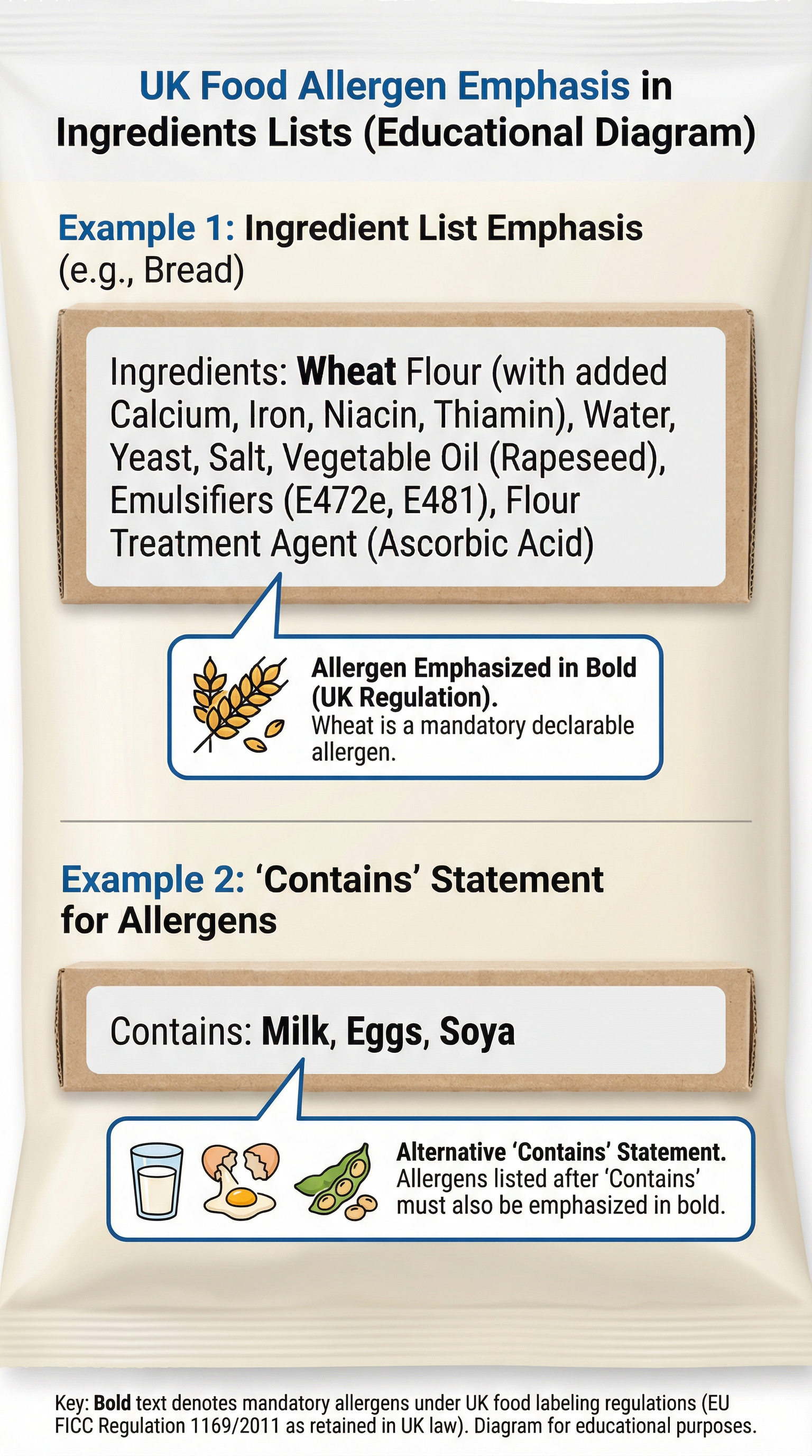 Legal requirement for allergen emphasis.