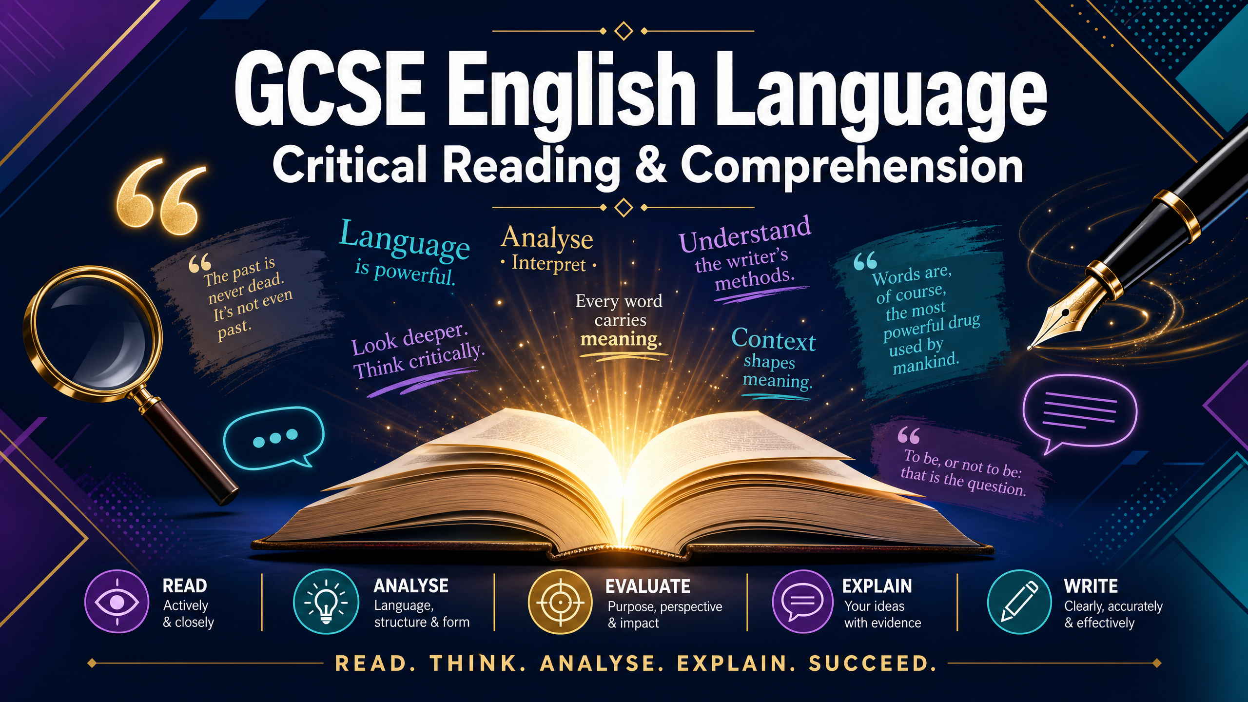Header image for Critical reading and comprehension: identifying and interpreting themes, ideas and information in a range of literature and other high-quality writing.