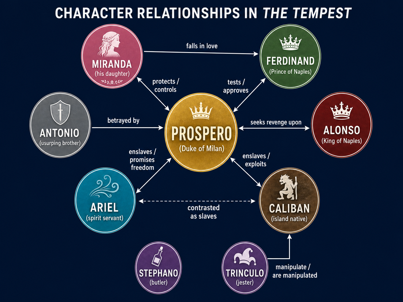 Character Relationships in The Tempest