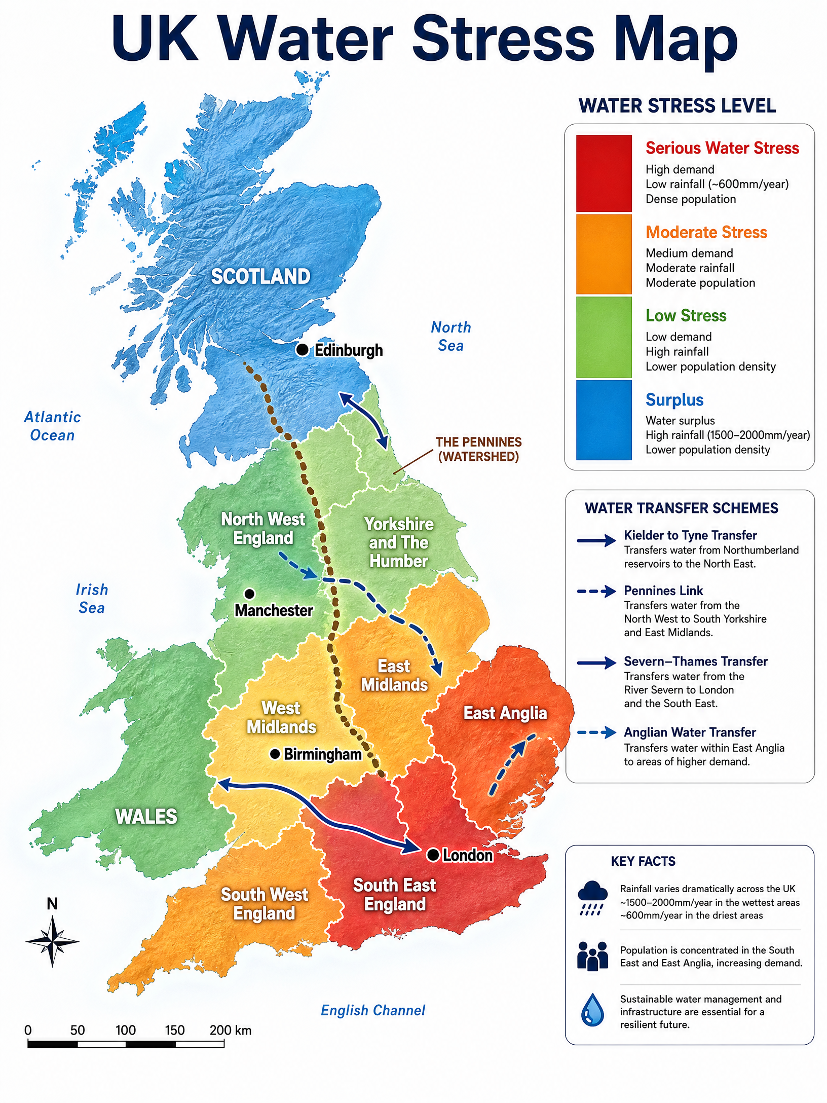 UK Water Stress and Regional Imbalance