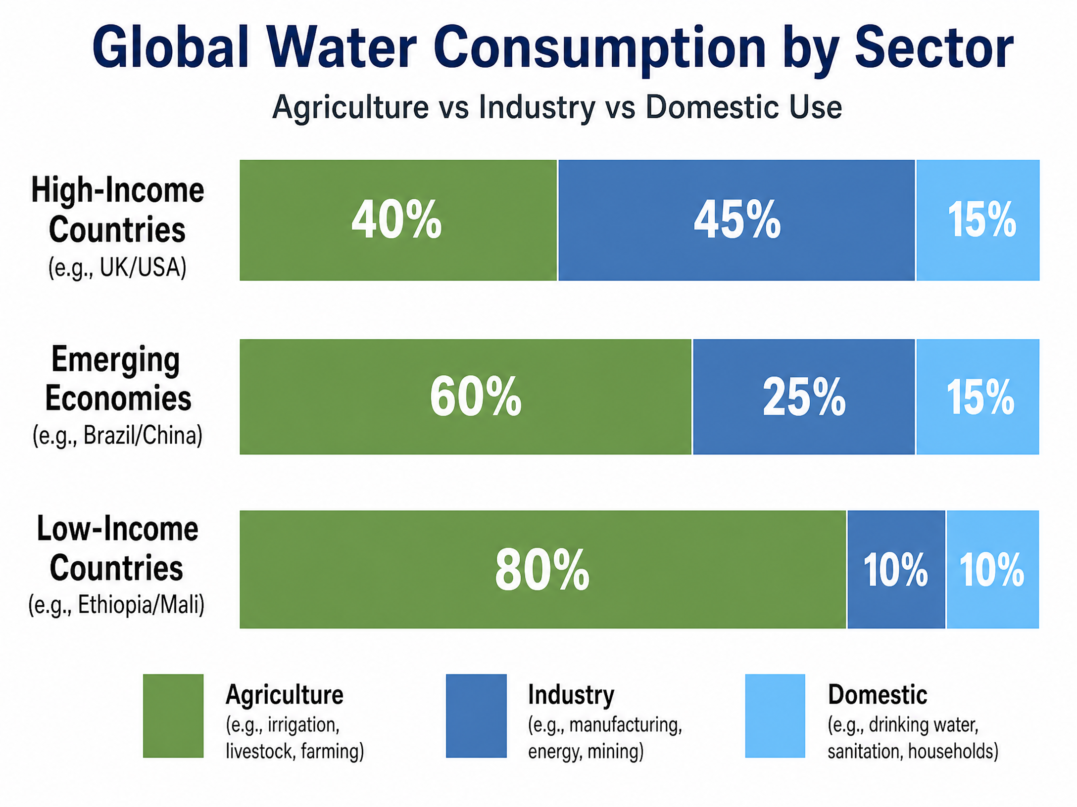 Global Water Consumption by Sector