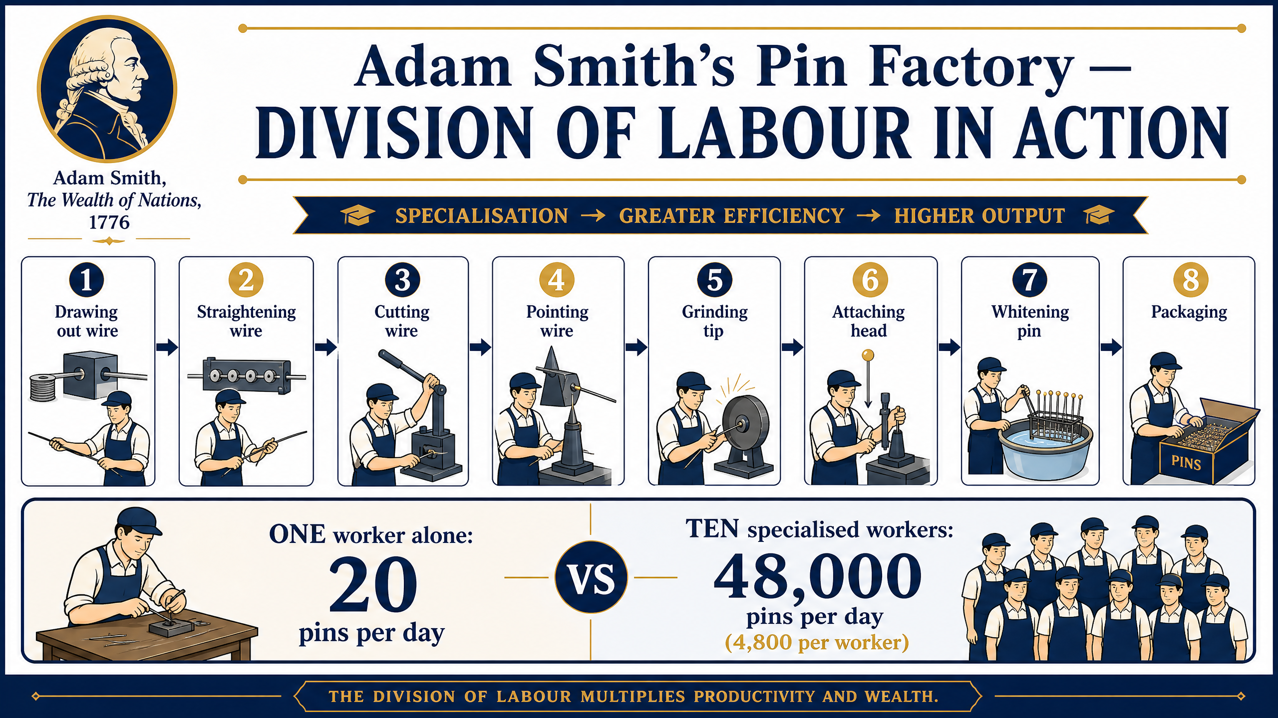Adam Smith's Pin Factory: Division of Labour in Action