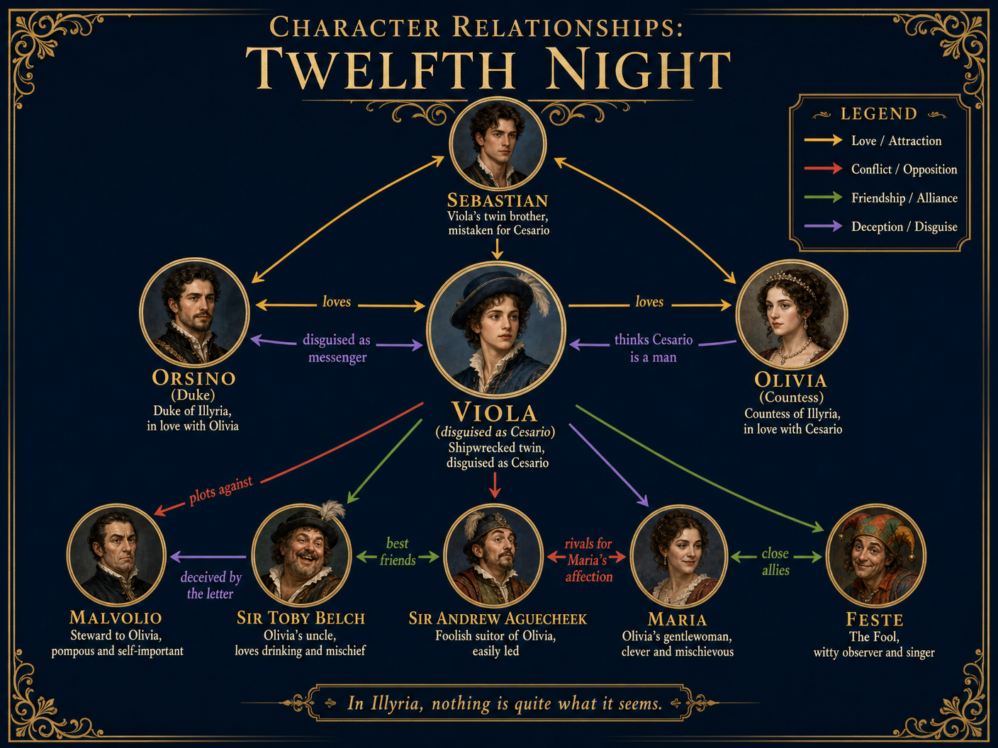 Character Relationships in Twelfth Night