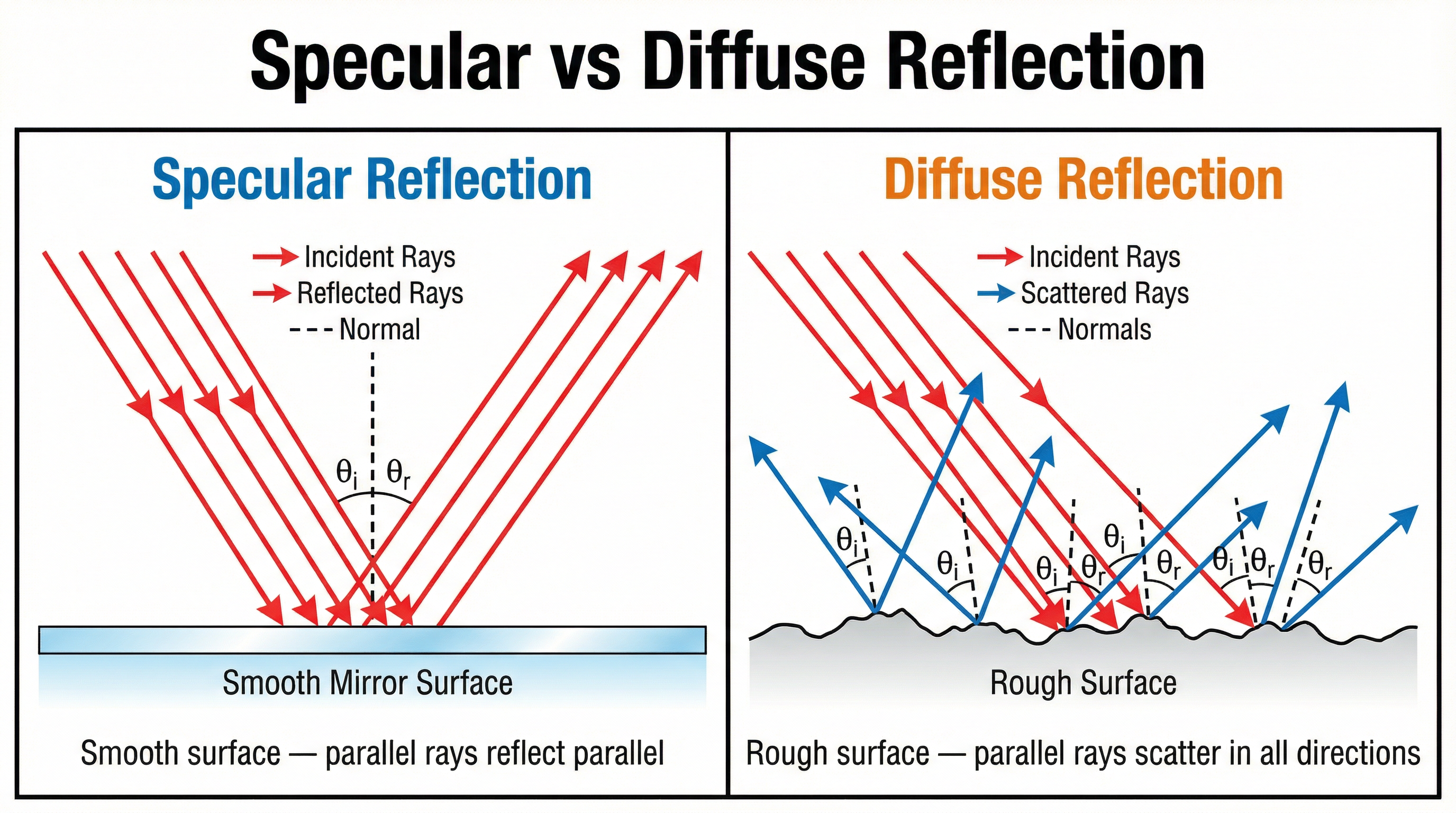 Specular vs. Diffuse Reflection