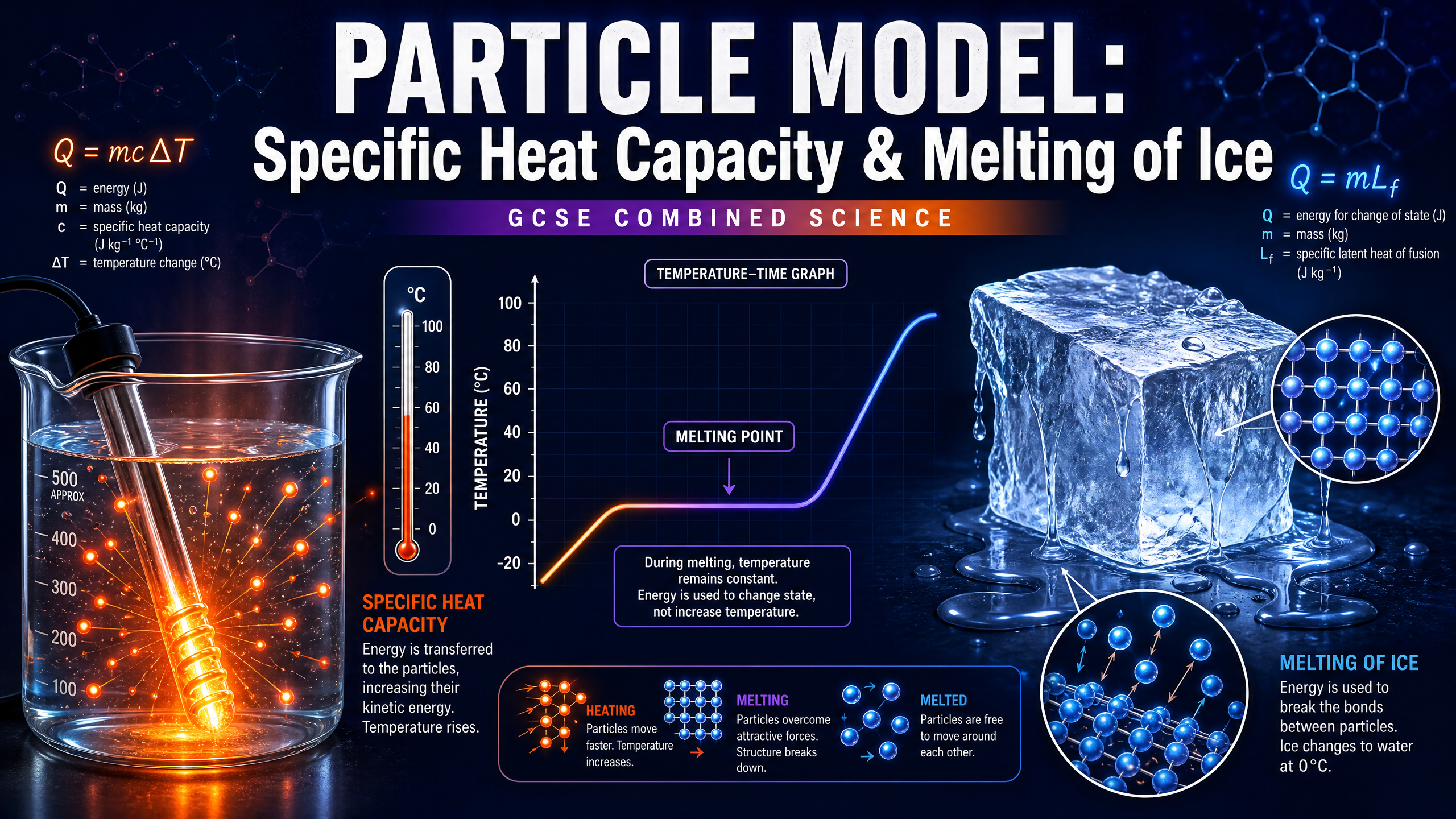 Header image for Particle Model: Specific Heat Capacity & Melting of Ice