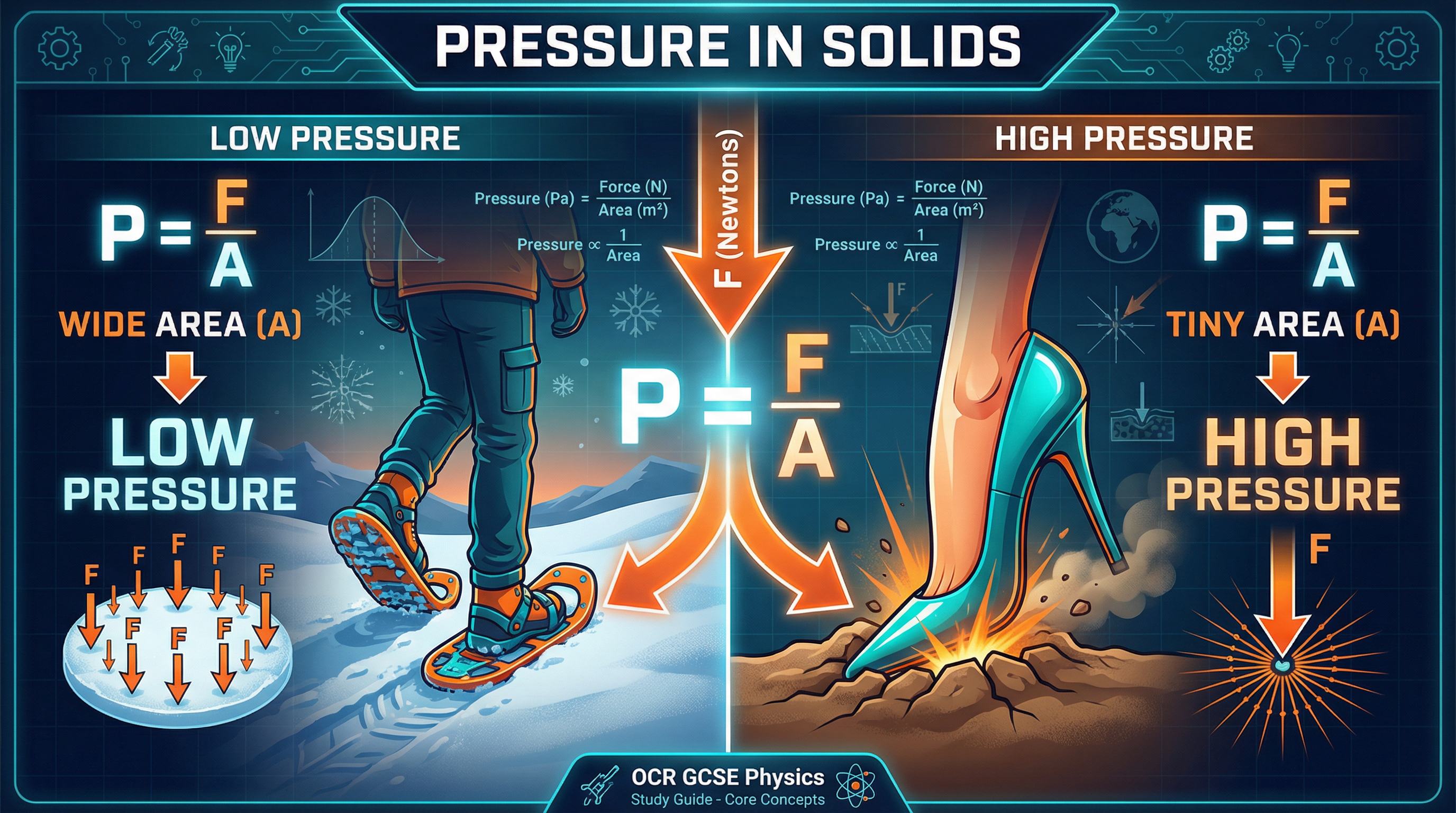 Pressure in Solids — OCR GCSE Physics Topic 2.8 Header Image