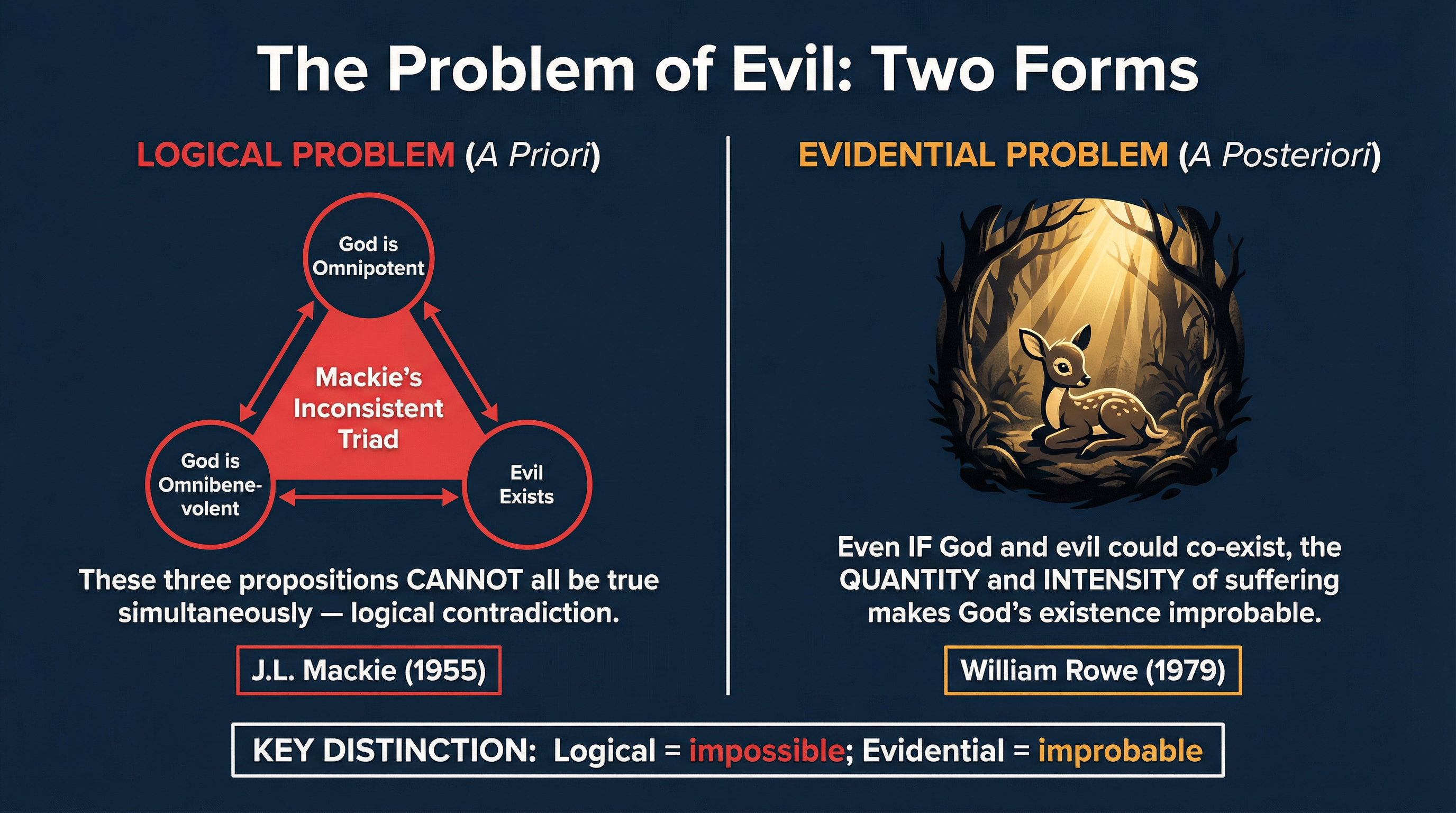 Diagram: The Logical vs. Evidential Problem of Evil