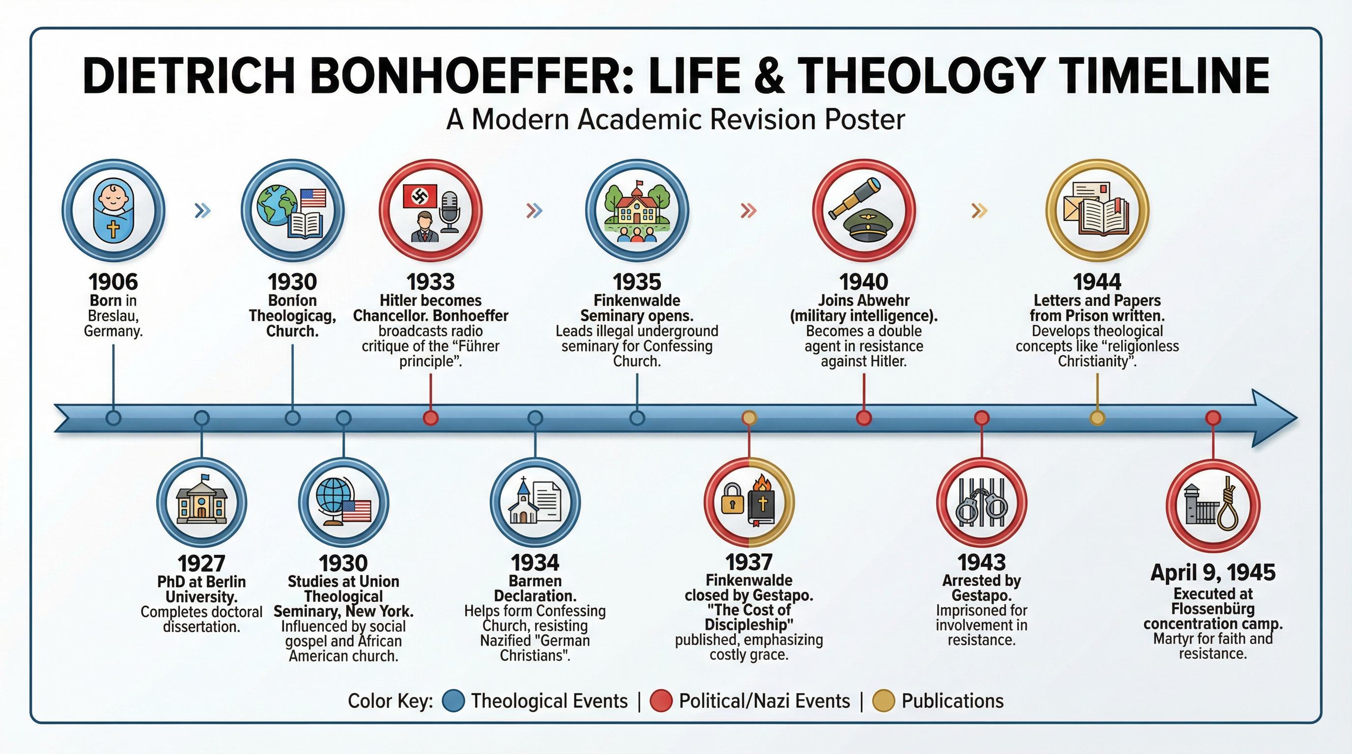 Dietrich Bonhoeffer: Life and Theology Timeline (1906–1945)