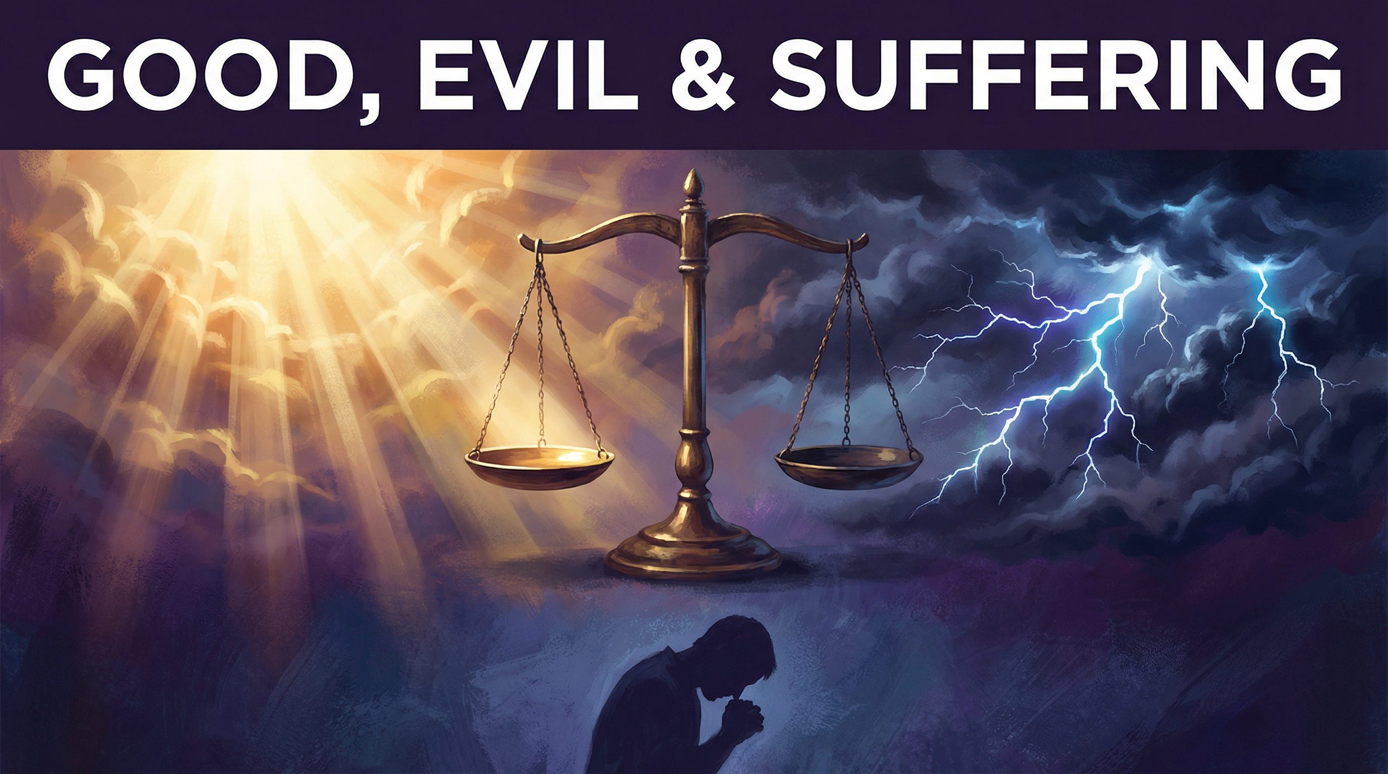 The tension between divine goodness and the reality of suffering.