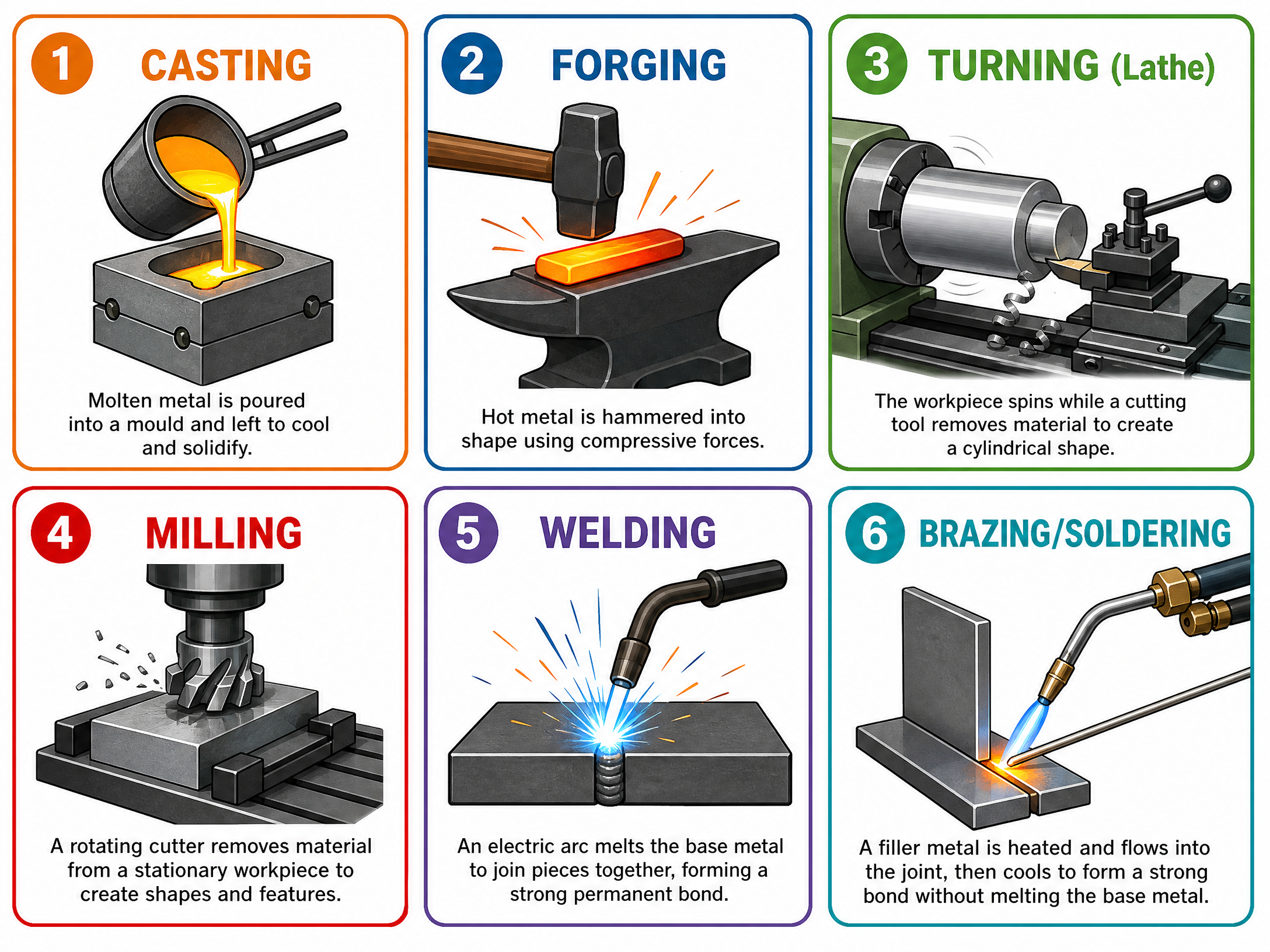 The Six Key Metal Processes