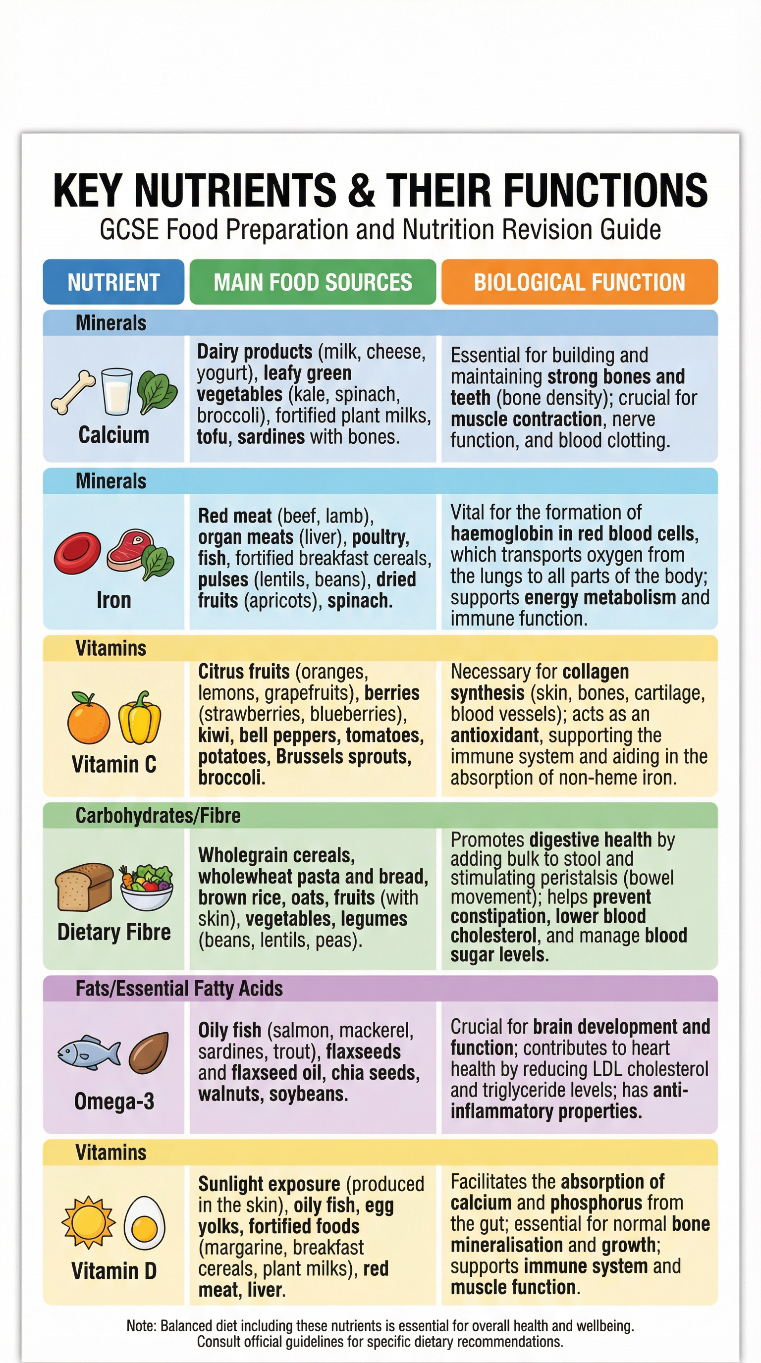 Key Nutrients and Their Functions
