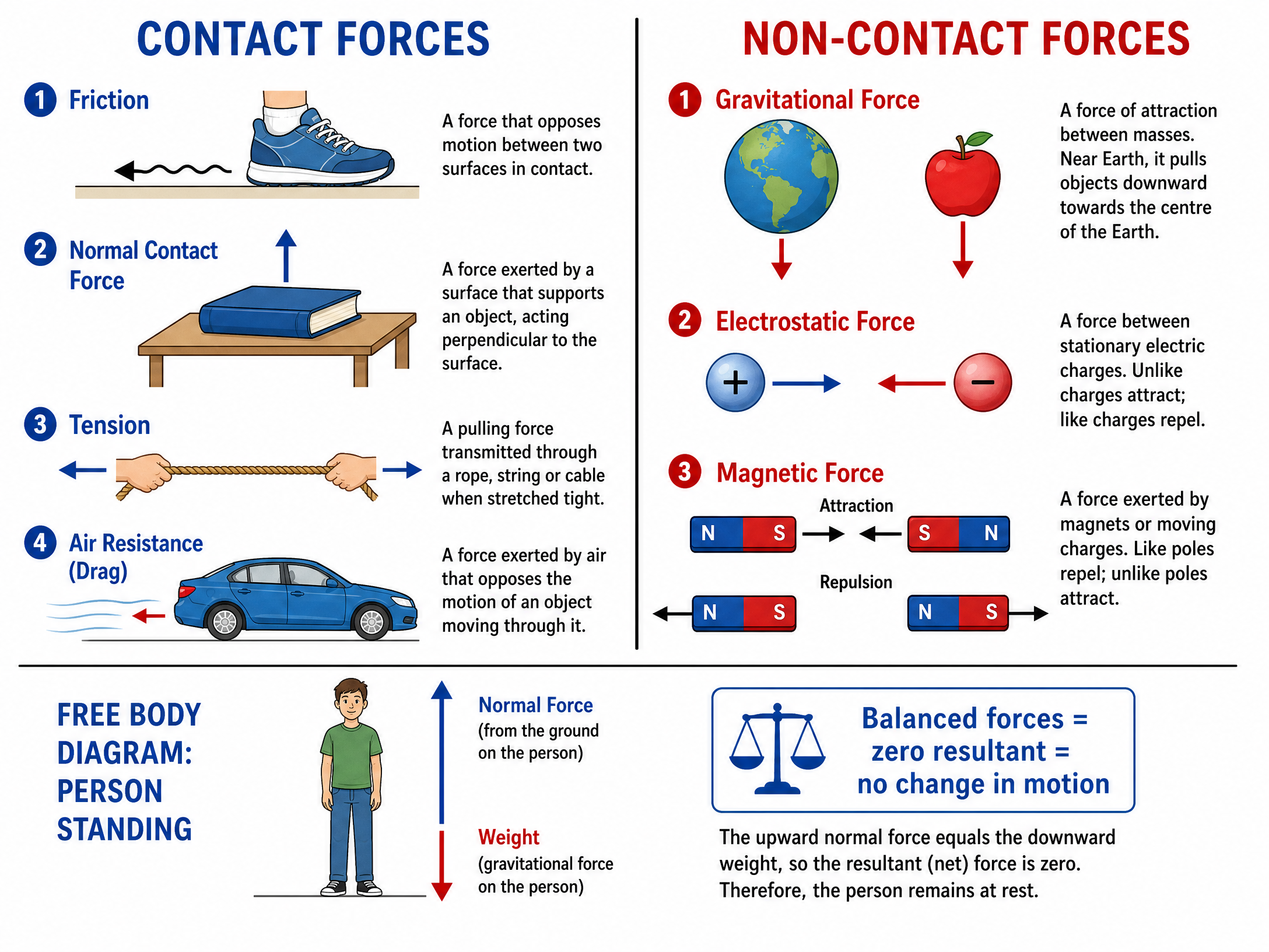Types of Forces and Free Body Diagrams