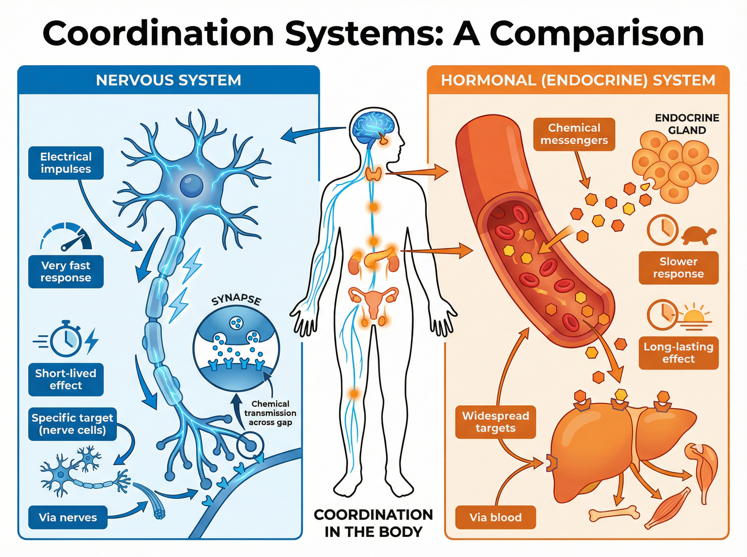 Comparing the Nervous and Endocrine Systems