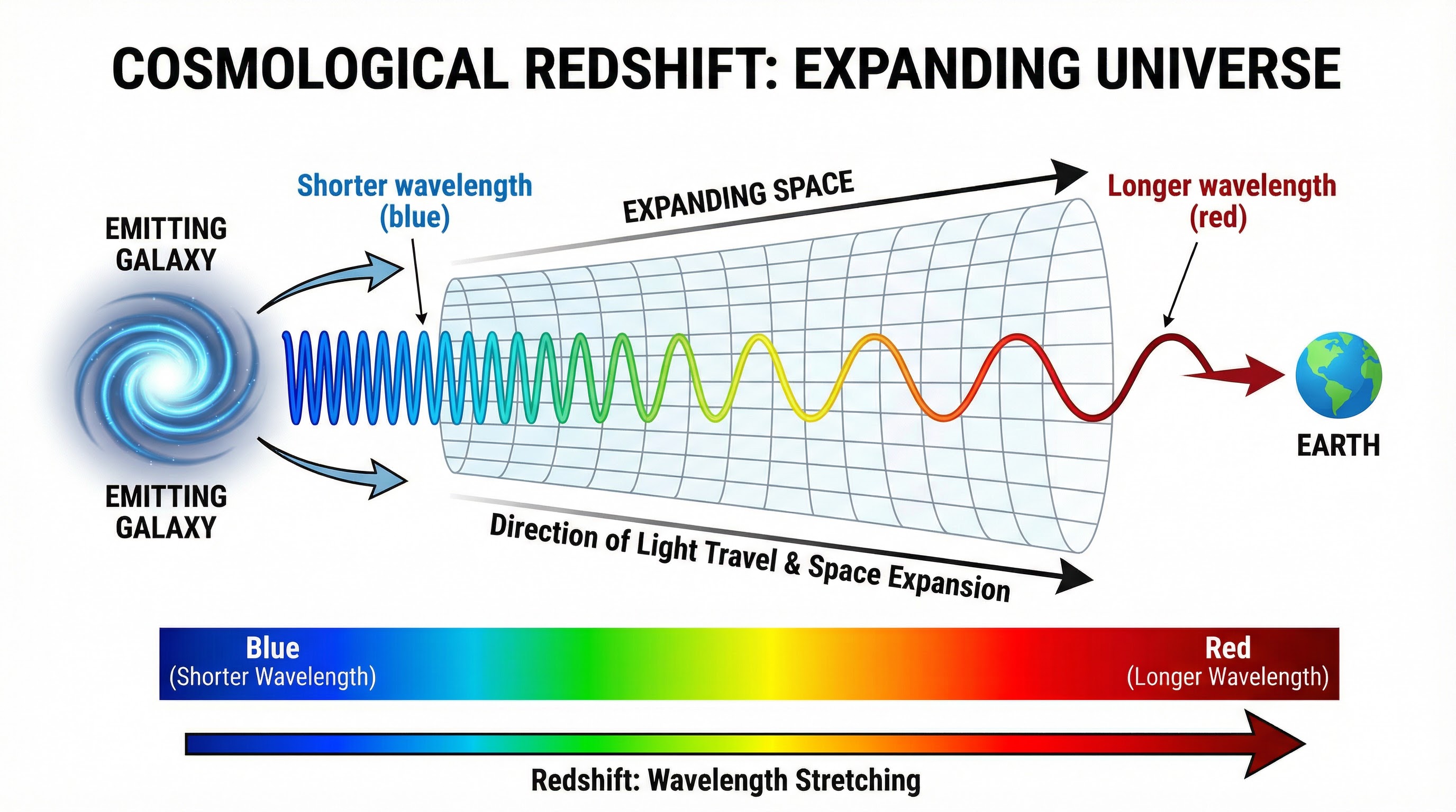 Cosmological Redshift: The Stretching of Light