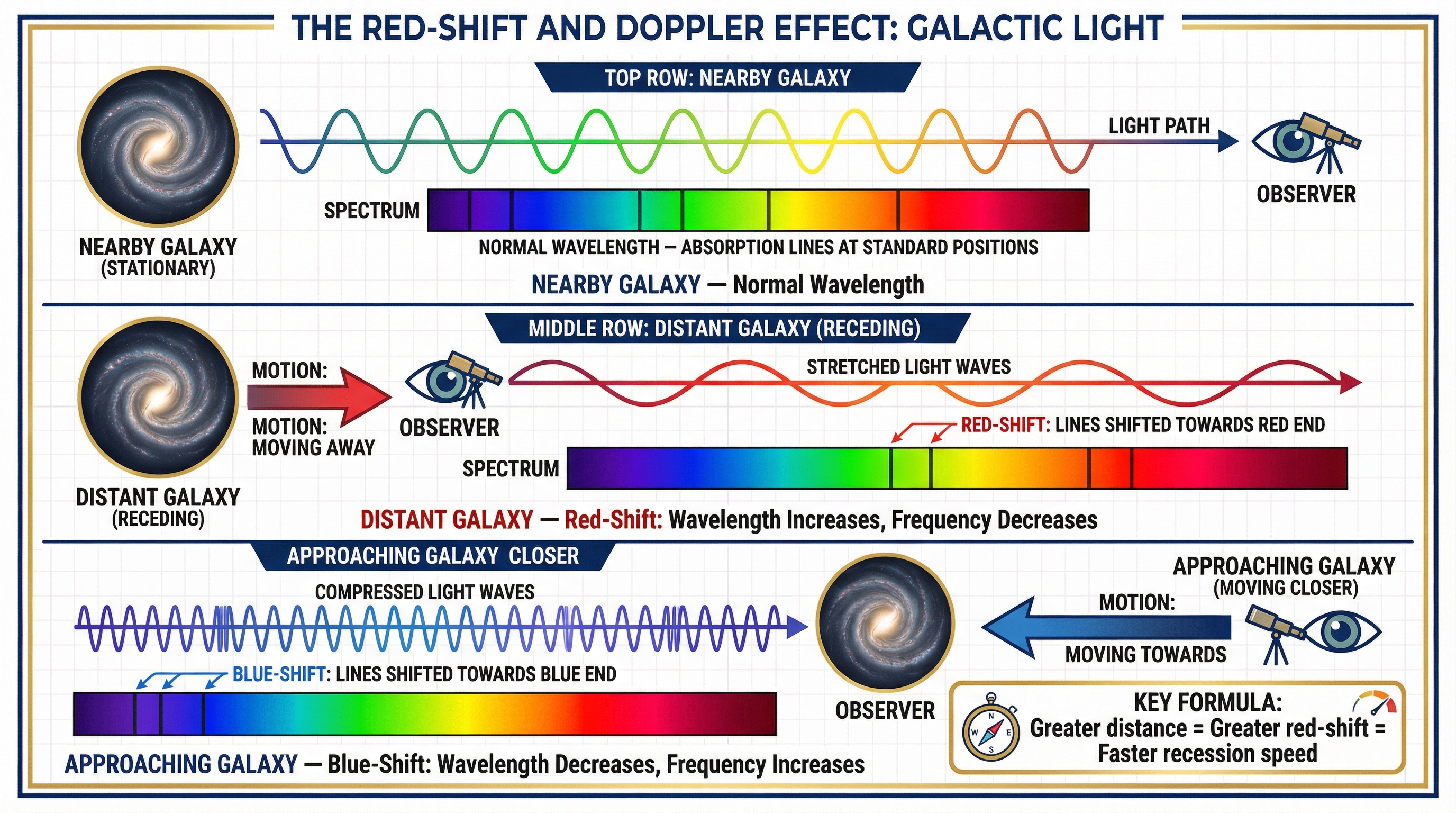 The Doppler Effect and Red-Shift of Galactic Light