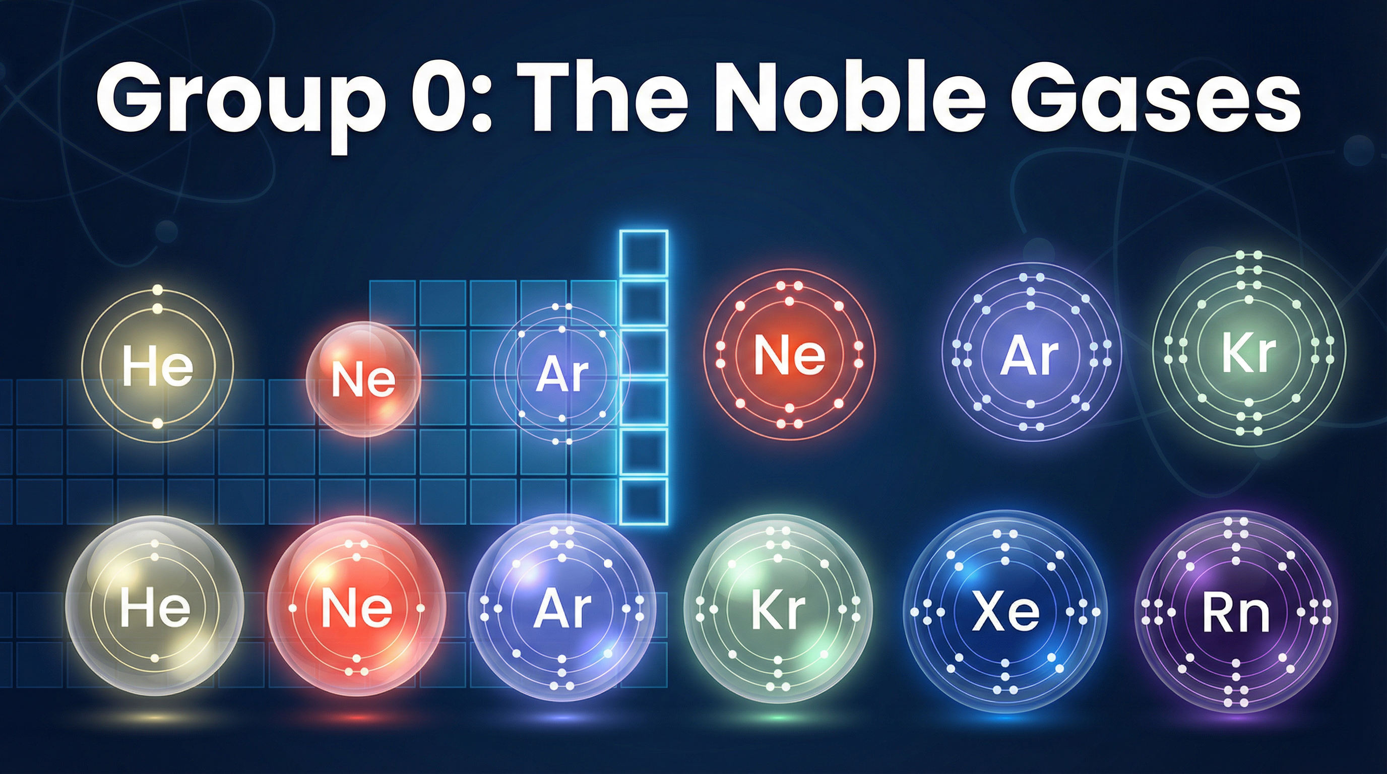 Header image for Group 0: The Noble Gases